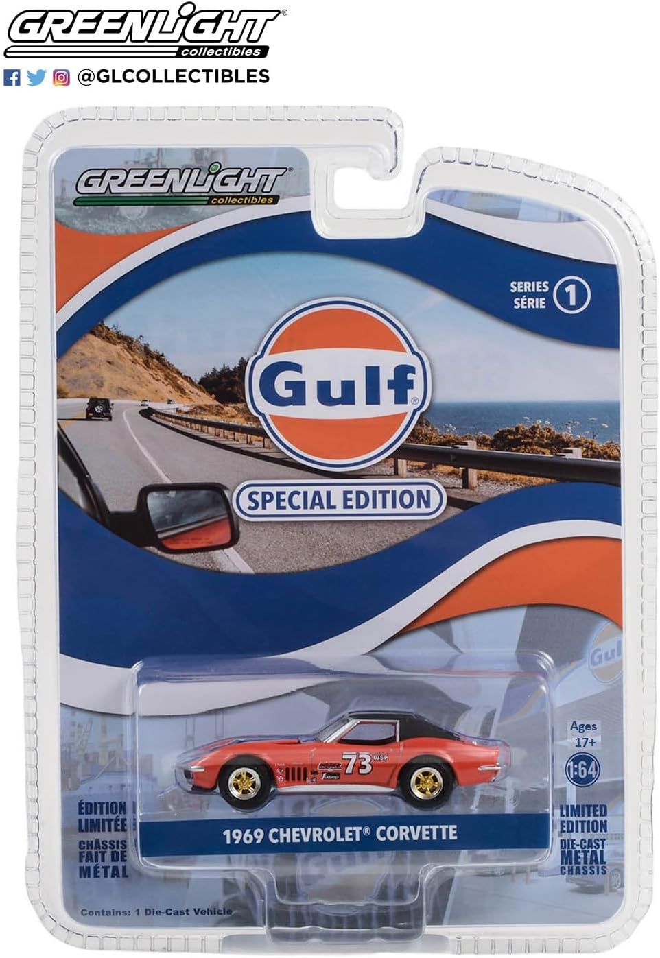 1/64 1969 CHEVROLET CORVETTE #73 ORANGE - GULF (SPECIAL EDITION)