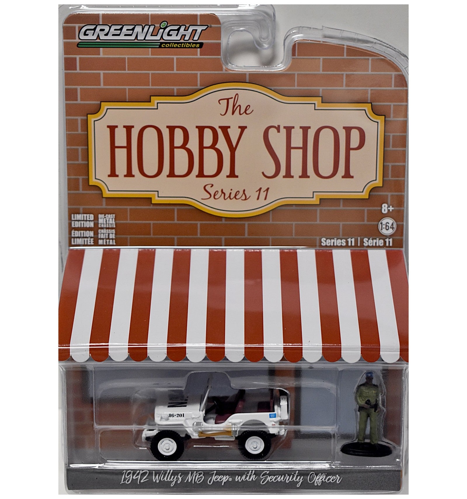 1/64 1942 WILLYS MB JEEP W/SECURITY OFFICER FIGURE - THE HOBBY SHOP SERIES 11