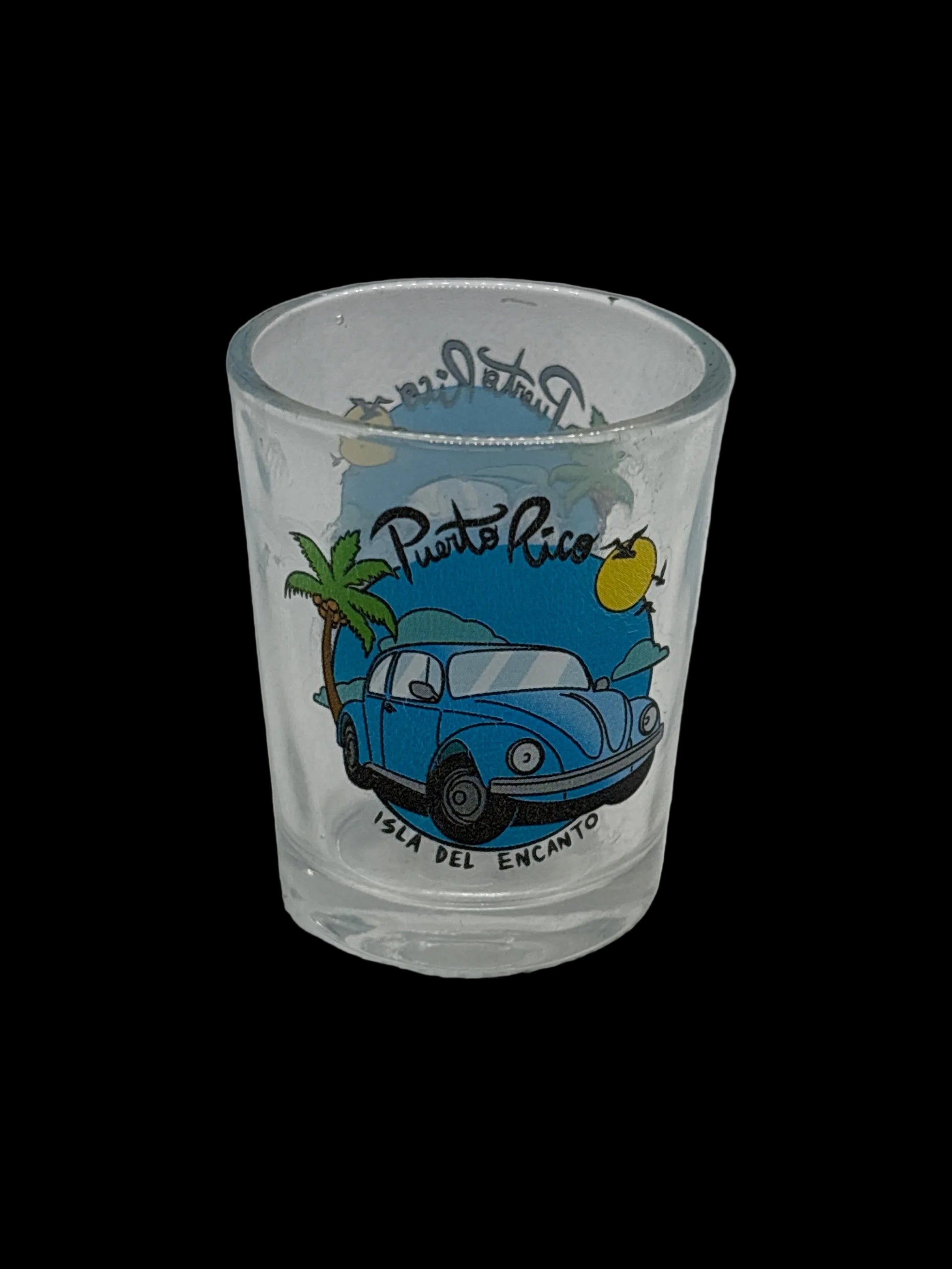 CLEAR MINI SHOT GLASS PUERTO RICO VOLKSWAGEN