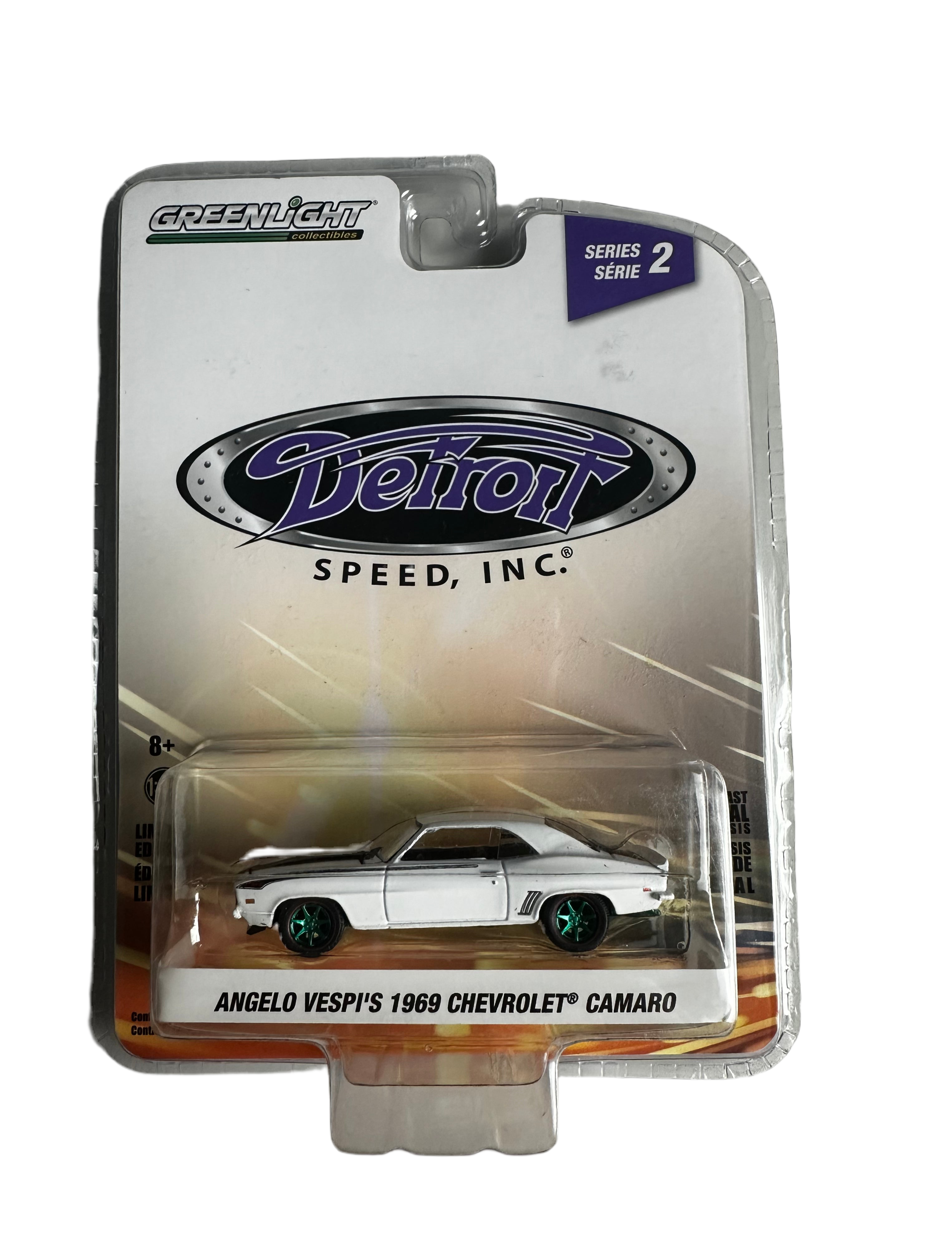 1/64 ANGELO VESPI'S 1969 CHEVROLET CAMARO - DETROIT SPEED INC “CHASE” (GREEN RIMS VARIATION)