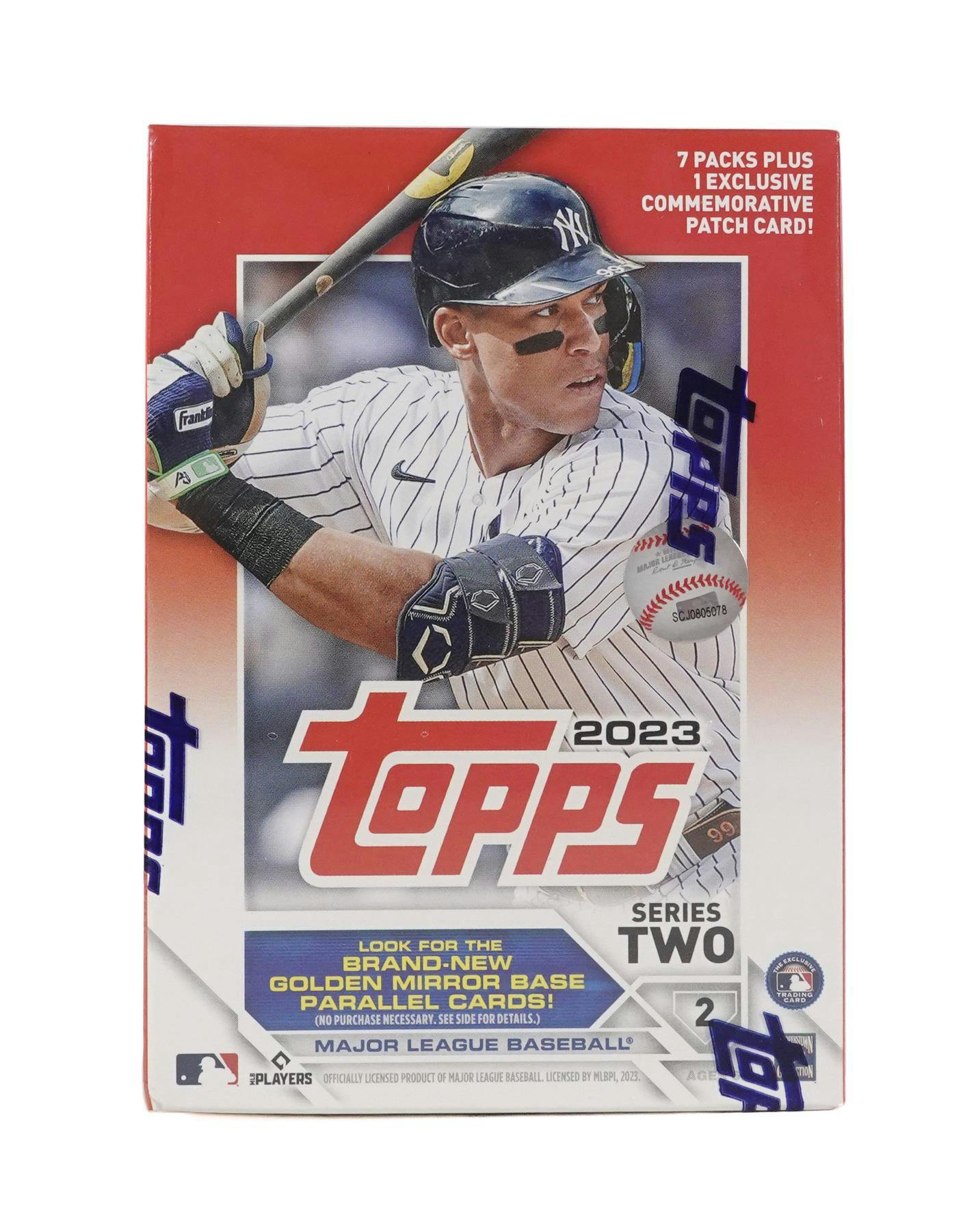 Caja Blaster de 7 paquetes de béisbol de la serie 2 de Topps 2023 (¡Tarjeta reliquia conmemorativa!)