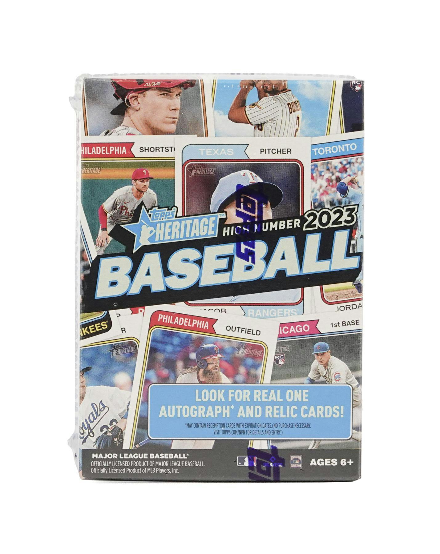 Caja de 8 pelotas de béisbol de números altos Topps Heritage 2023