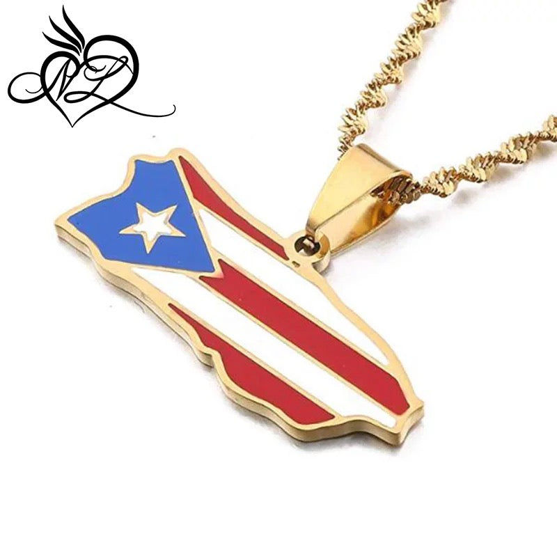 Cadena con colgante de PR.