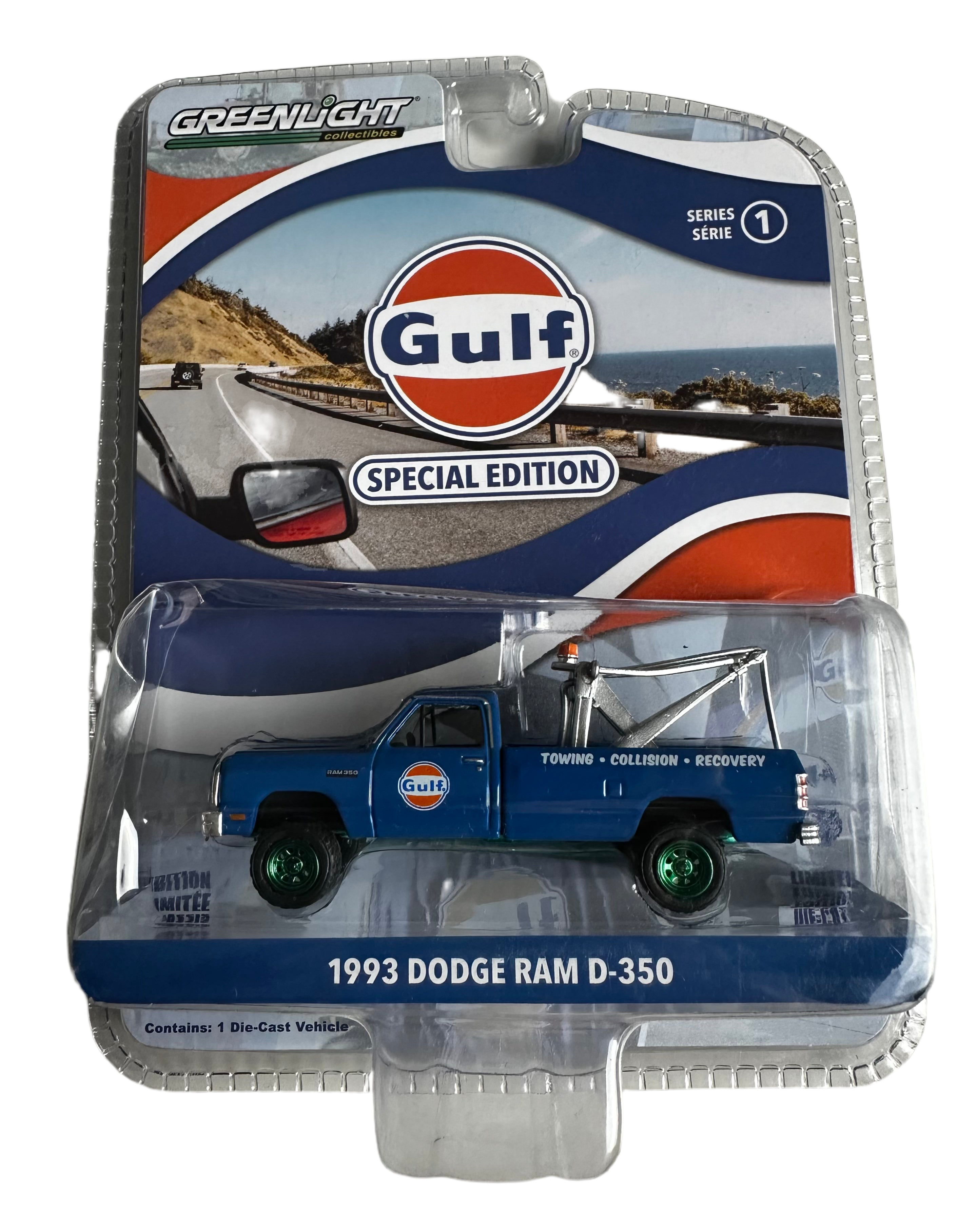 1/64 1993 DODGE RAM D-350 - GULF (SPECIAL EDITION) “CHASE” (GREEN RIMS VARIATION)