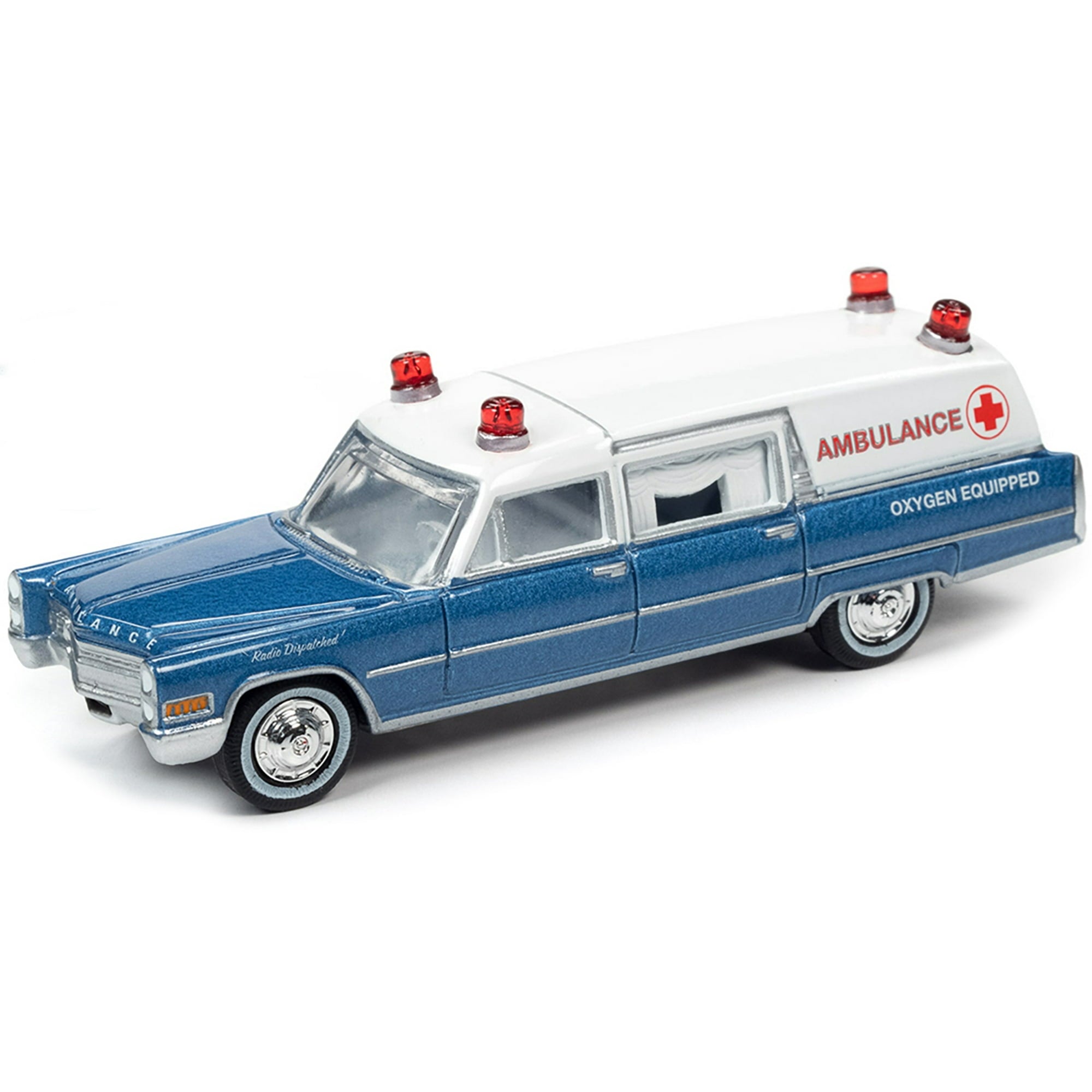 1/64 1966 CADILLAC AMBULANCE (BLUE) JOHNNY LIGHTNING