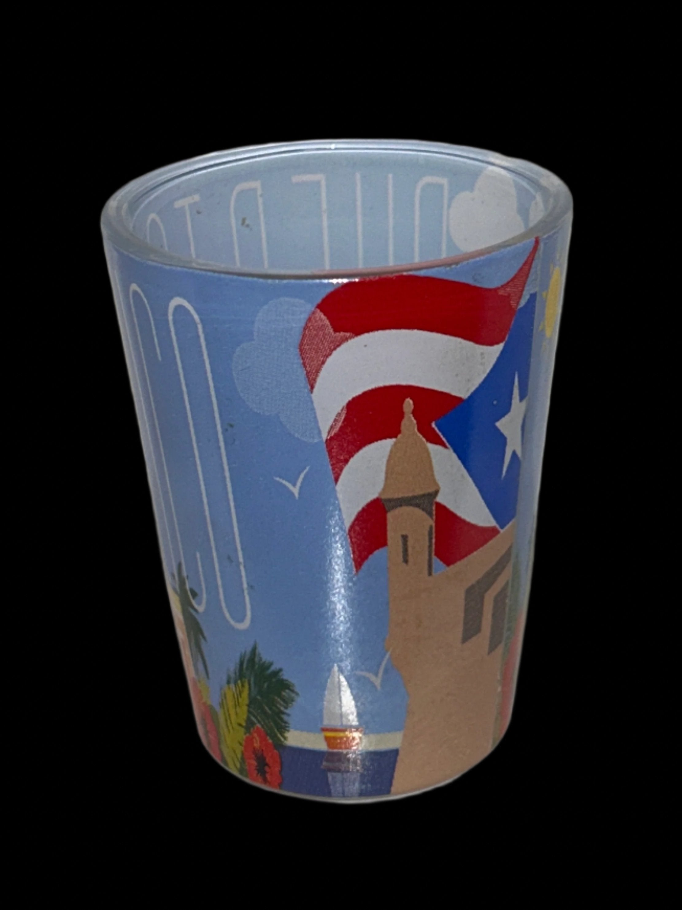 VASO DE CHUPITO DE 3" CON LAS CASAS DEL VIEJO SAN JUAN DE PUERTO RICO