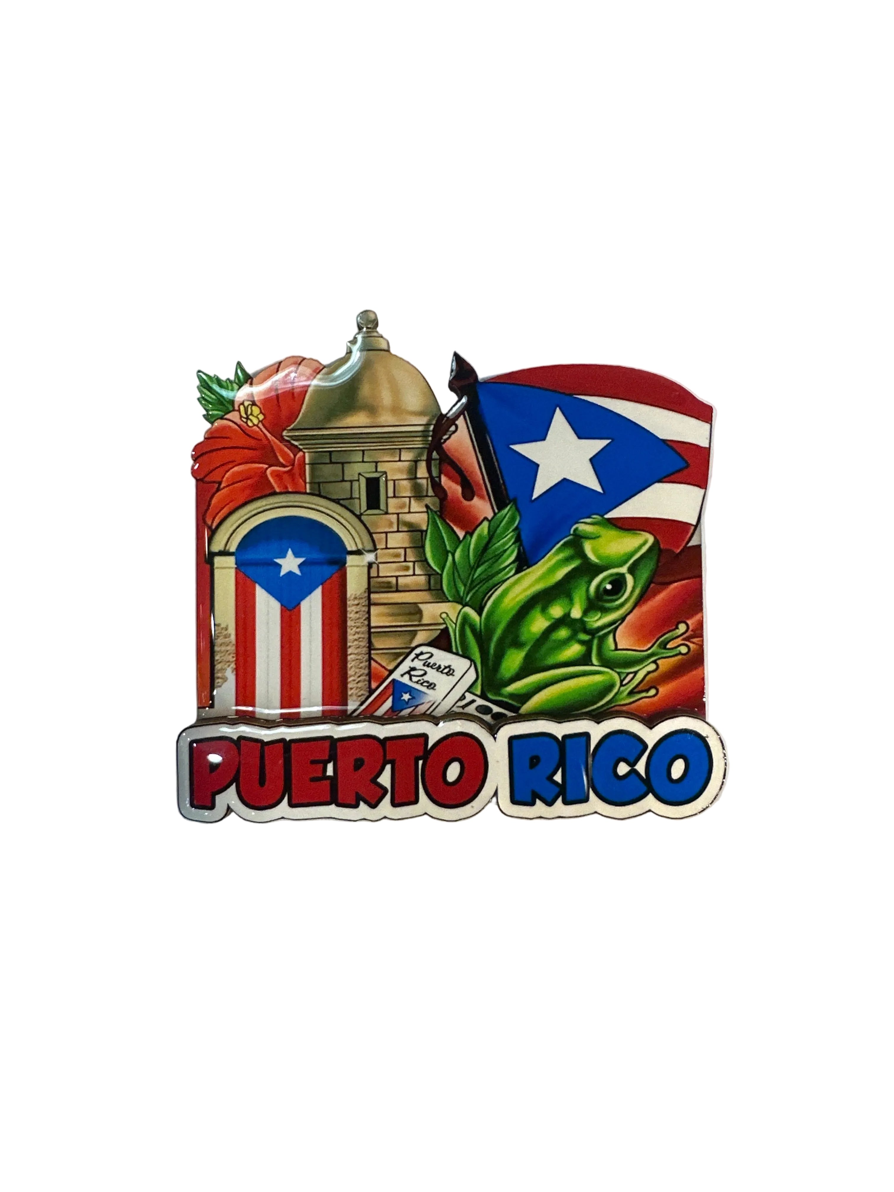 MAGNETO DE PUERTO RICO GARITA, COQUI, BANDERA, DOMINOES.