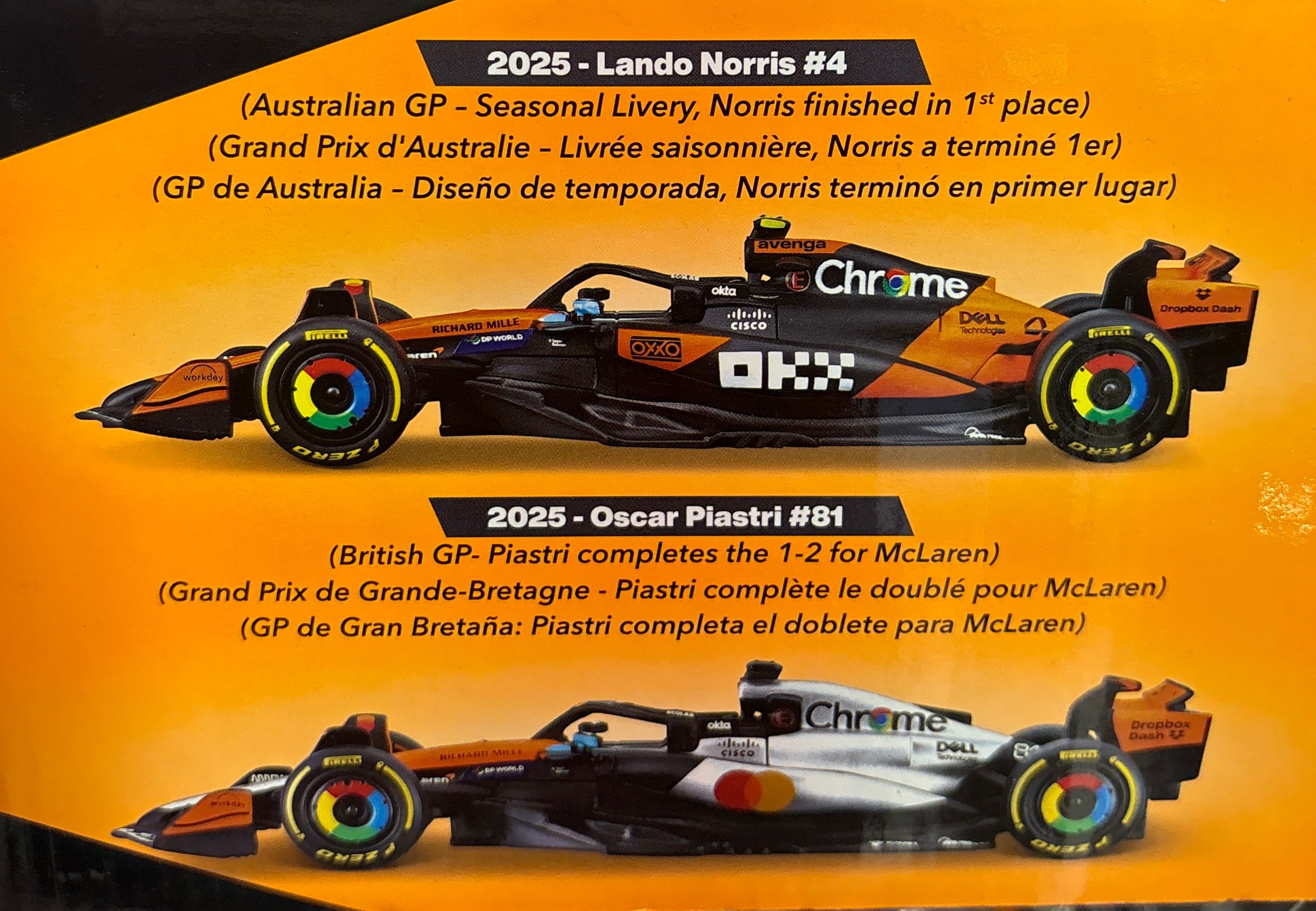 1/43 MCLAREN FORMULA 1 TEAM 6 PACK ALL NEW STYLES RACING COURSE - BURAGO