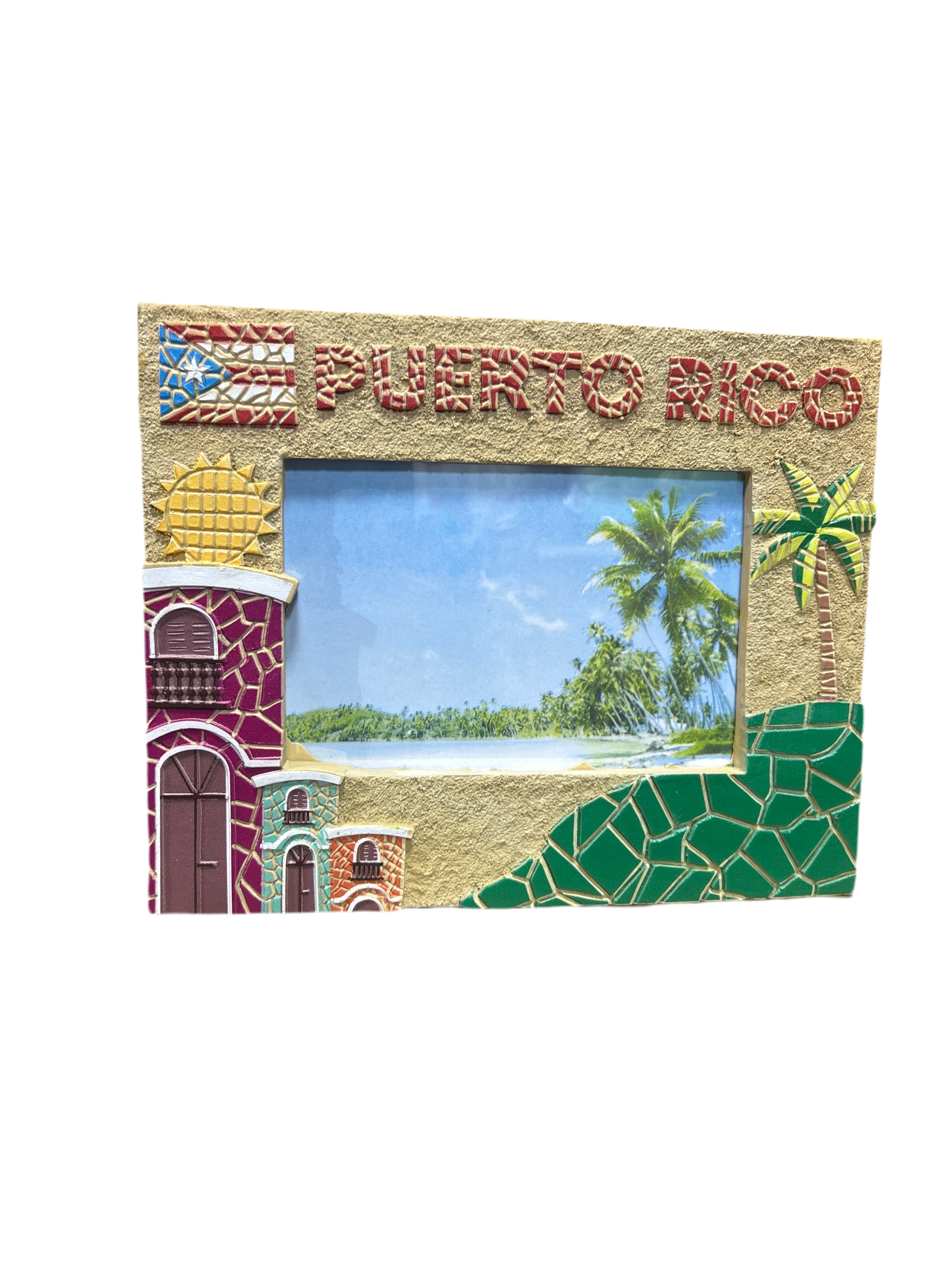 PICTURE FRAME MOSAICO DE OLD SAN JUAN & BEACH PUERTO RICO