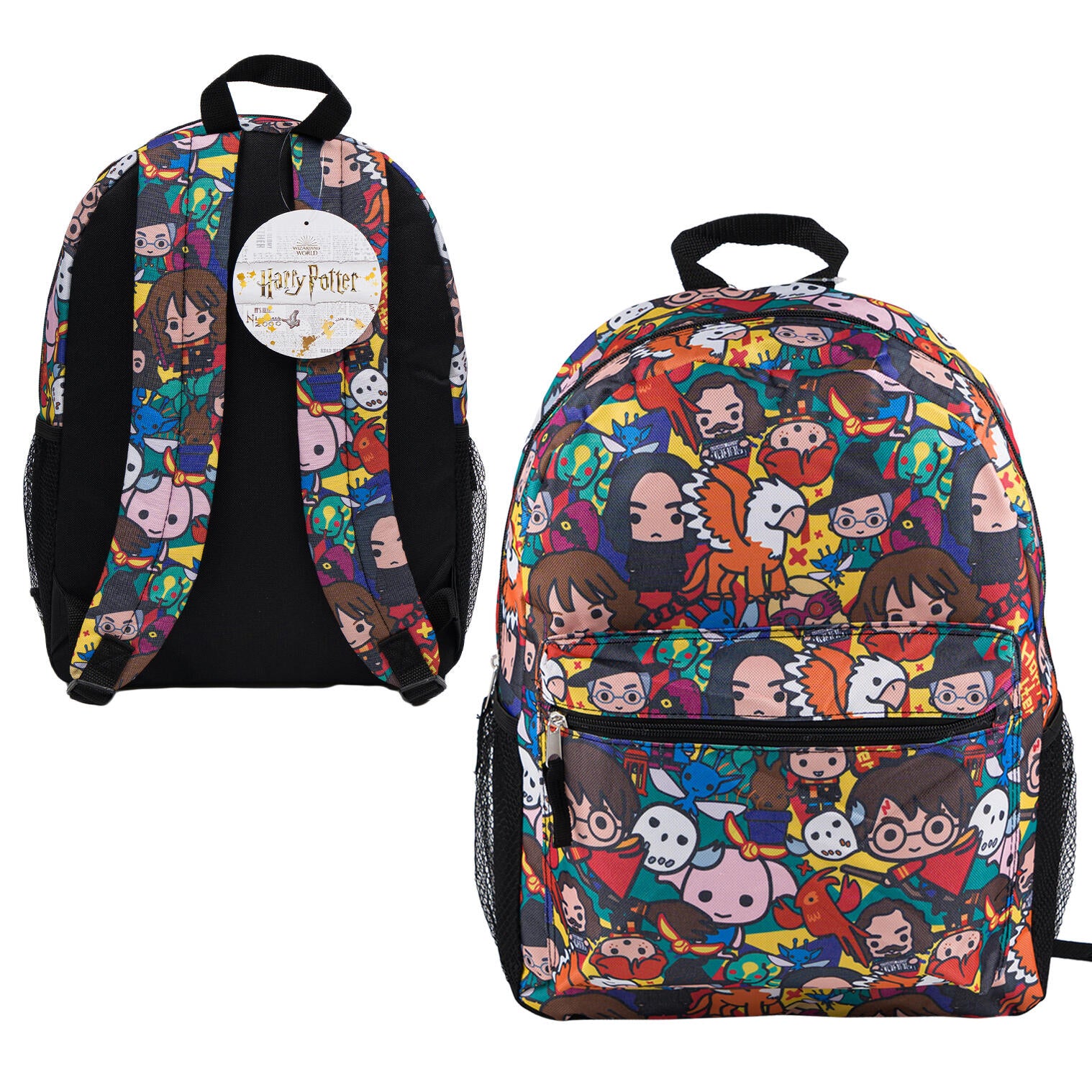 MOCHILA DE 16” CON MOSAICO DE PERSONAJES DE HARRY POTTER