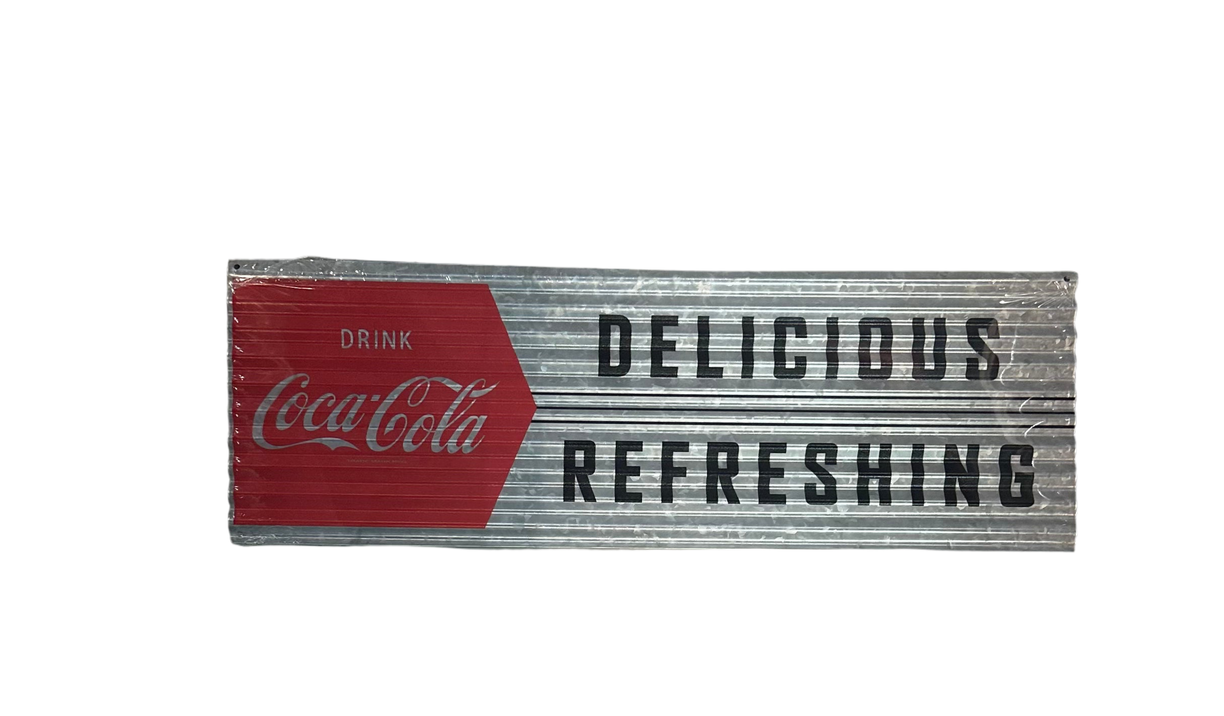 LETRERO DE COCA COLA DE 24” X 8” - DELICIOSO/REFRESCANTE