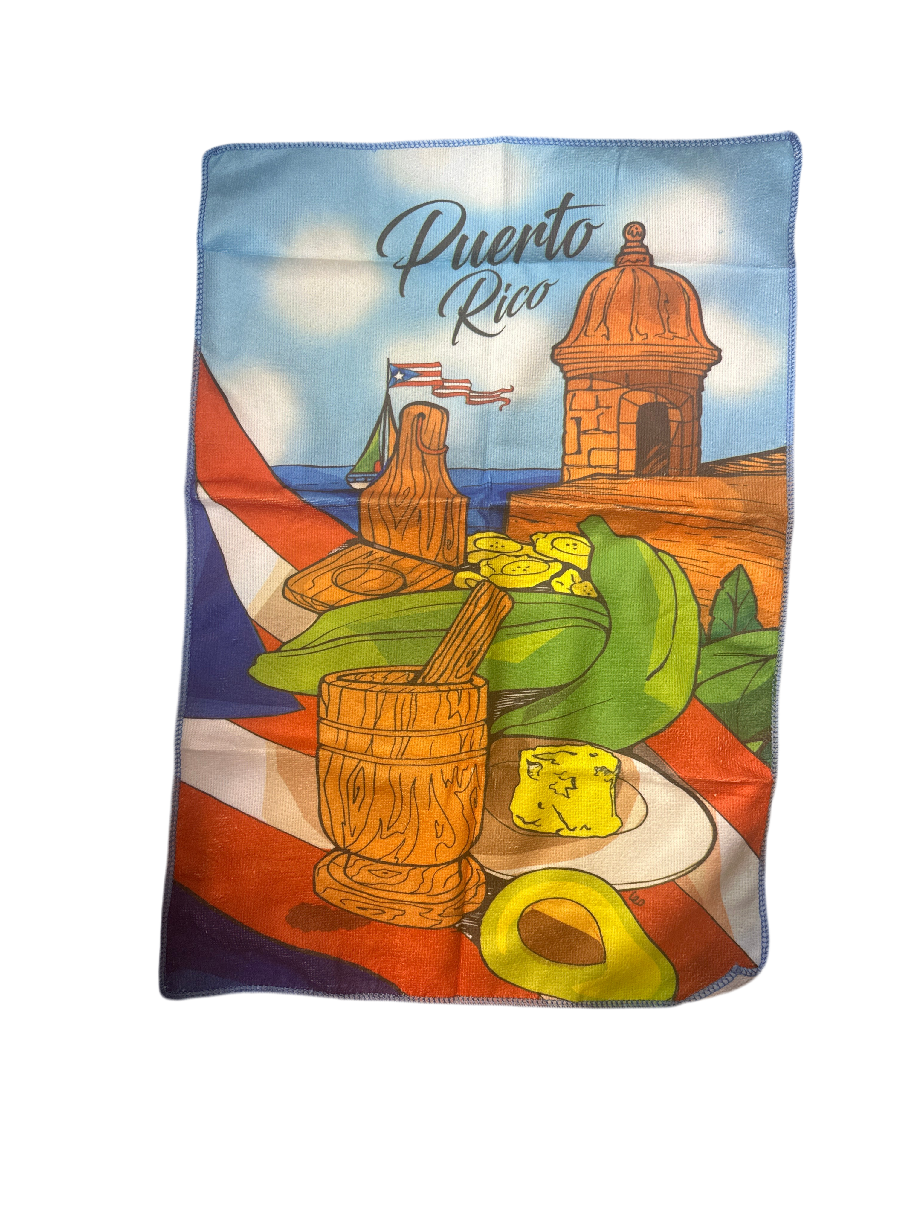 KITCHEN TOWEL OF PUERTO RICO - TOALLA DE COCINA DE PUERTO RICO GARITA Y PILON.