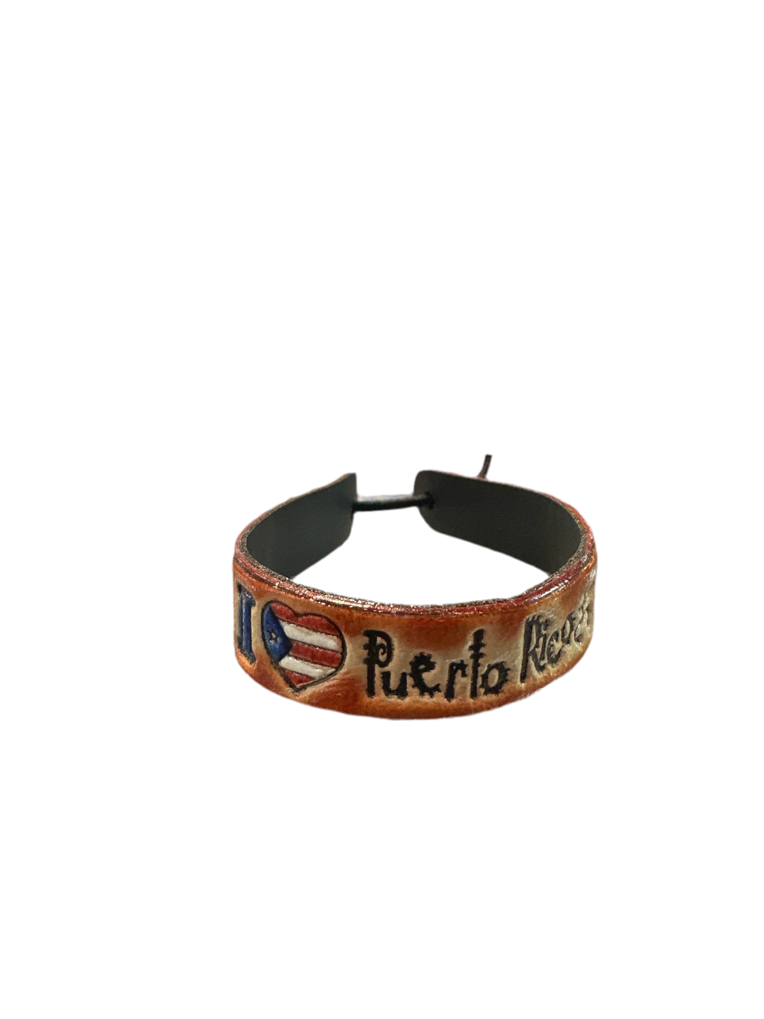 PULSERA DE PUERTO RICO EN CUERO # PR-251