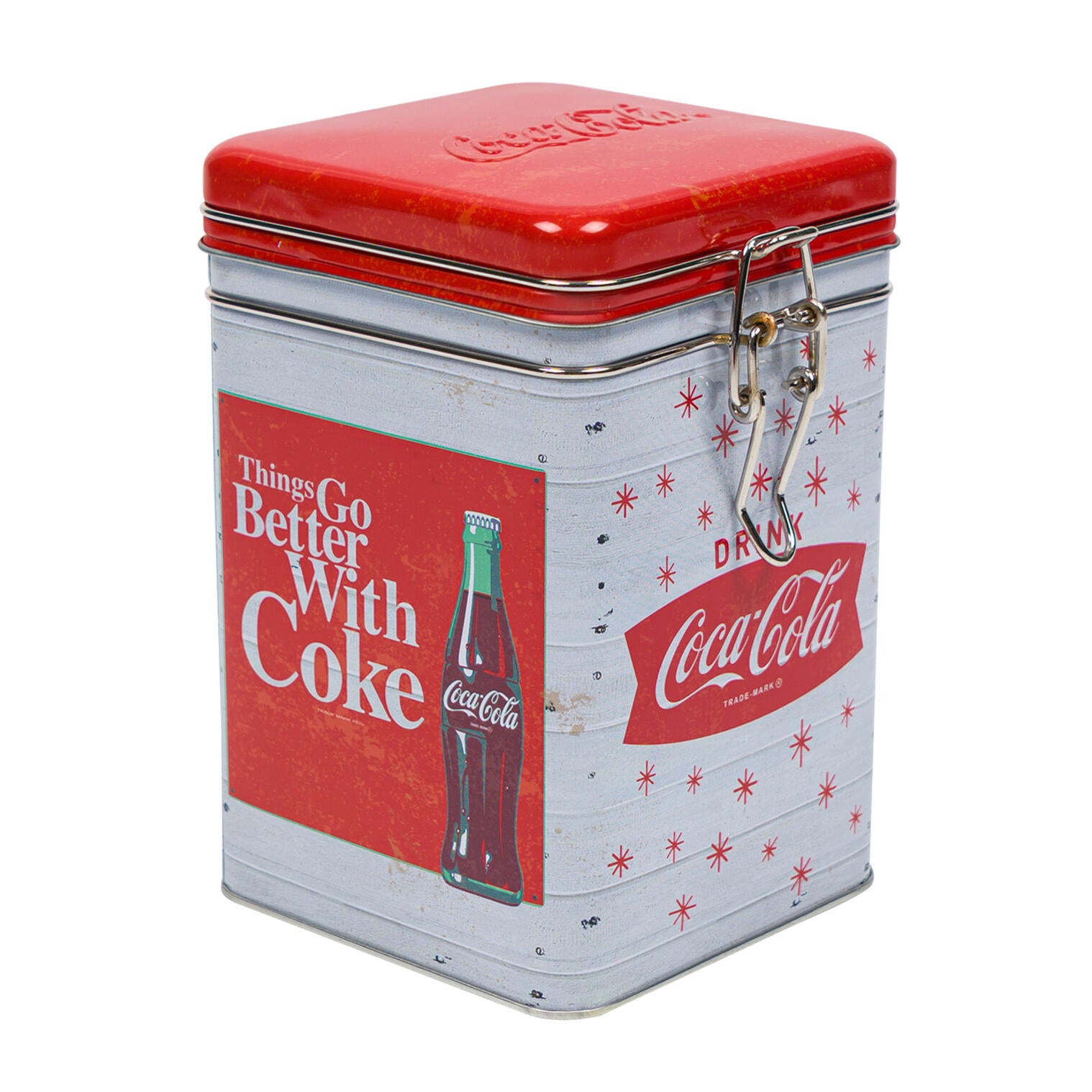 BOTE CUADRADO DE COCA COLA CON TAPA CERRADA