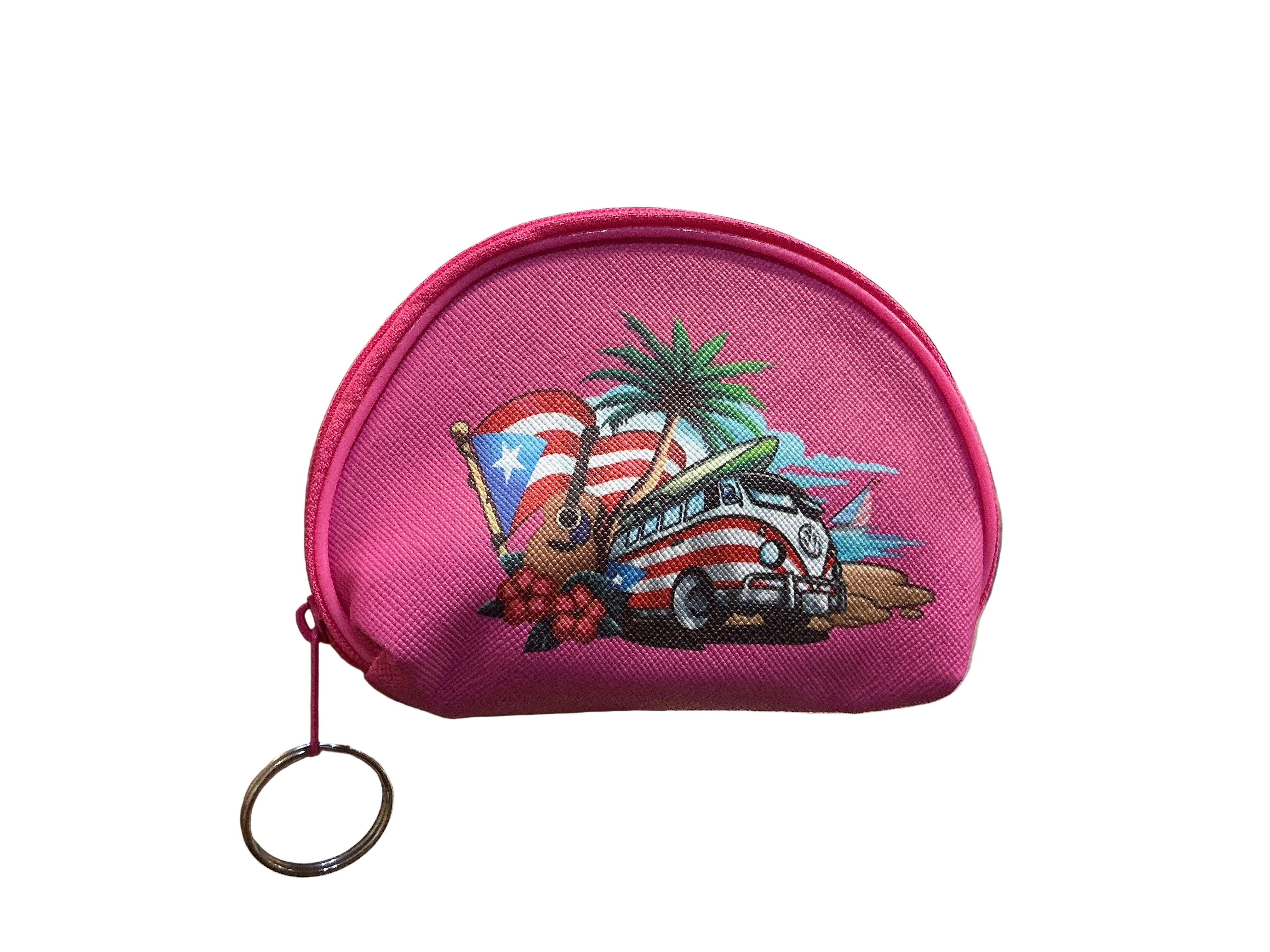 MONEDERO ROSADO SEMICIRCULAR VOLKSWAGON PUERTO RICO / COIN WALLET WITH VOLKSWAGEN PUERTO RICO