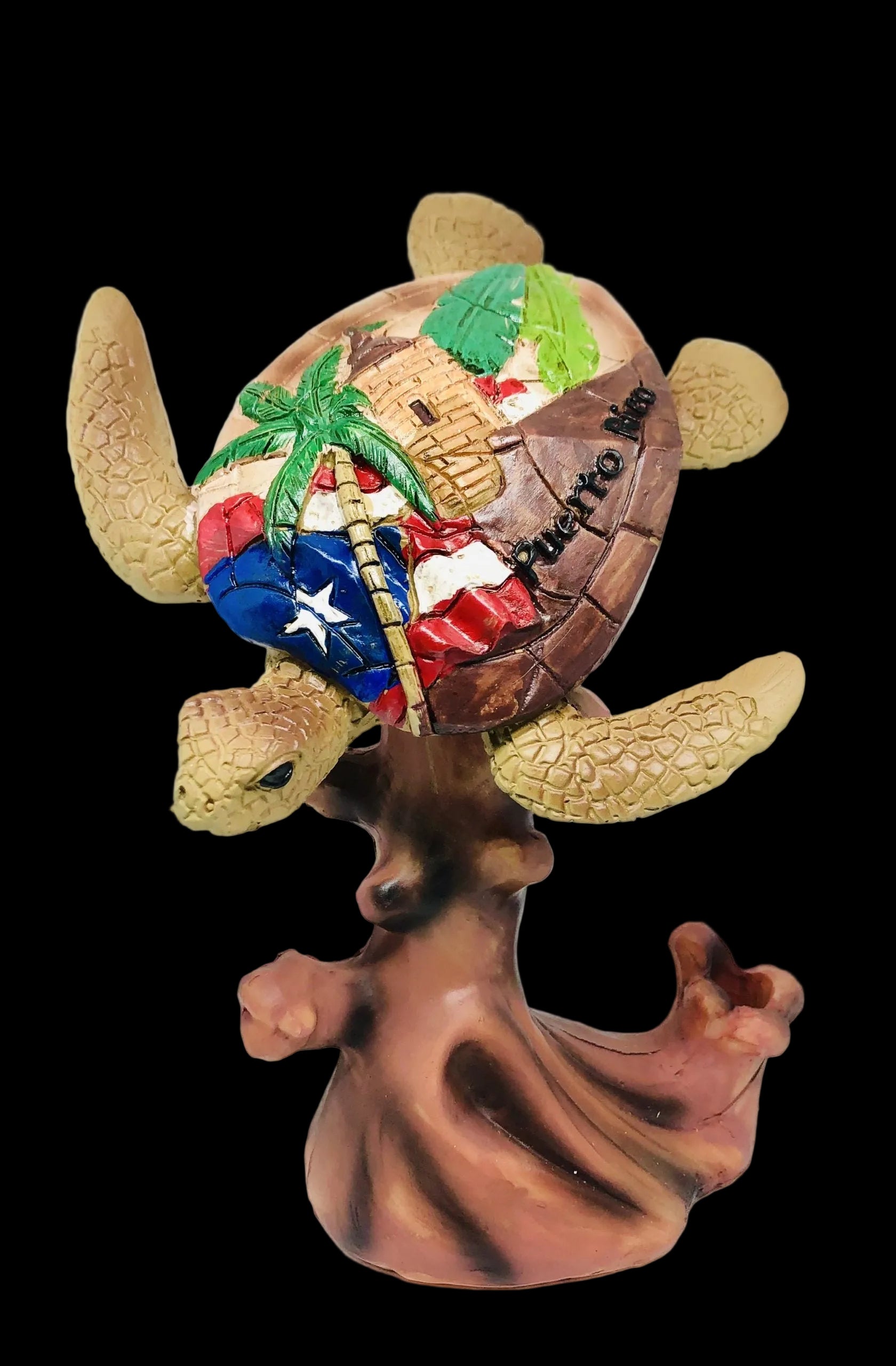 FIGURA PEN HOLDER DE TORTUGA GARITA Y BANDERA