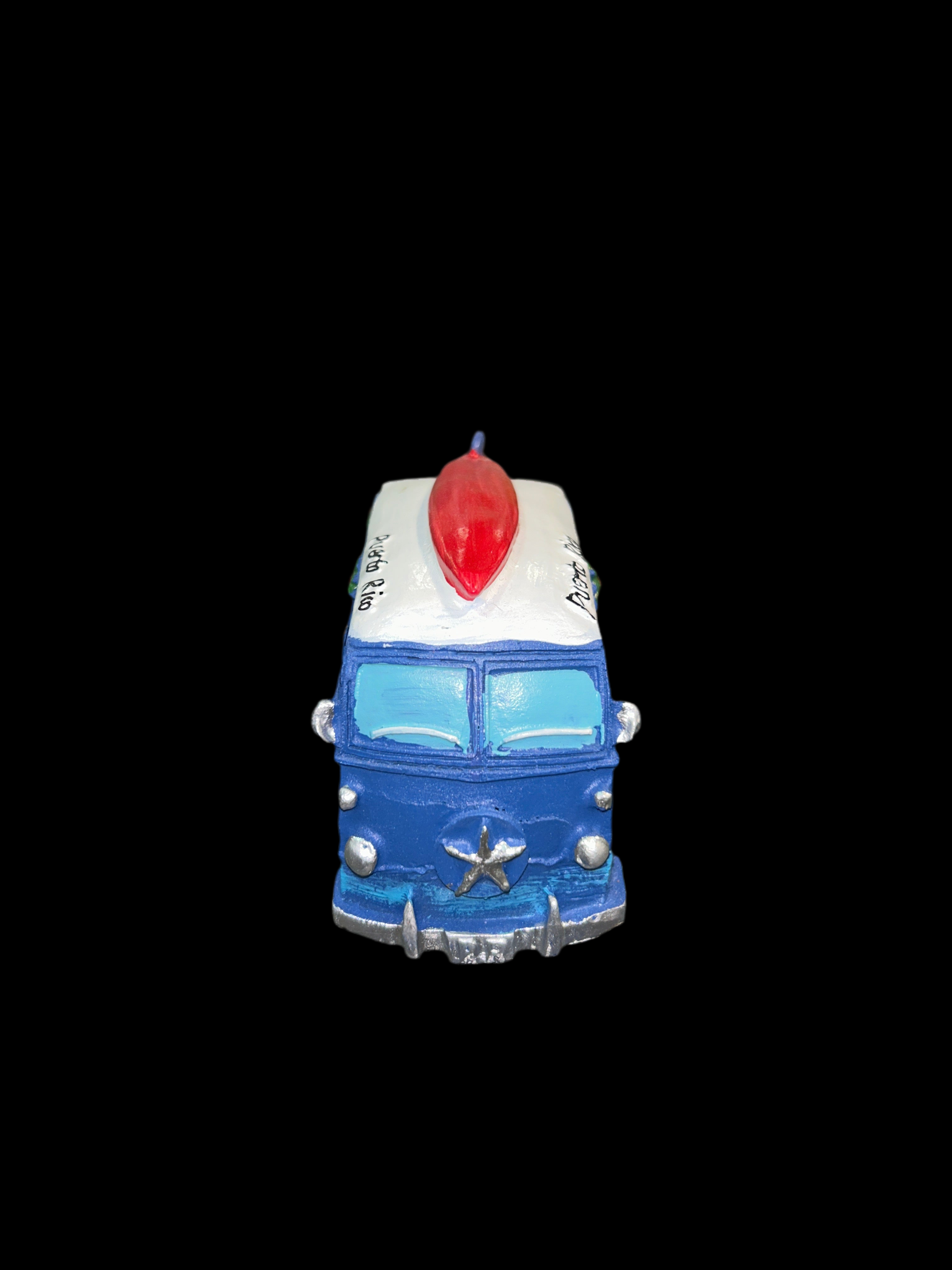 FIGURA FURGONETA VOLKSWAGEN CON DISEÑO DE PUERTO RICO