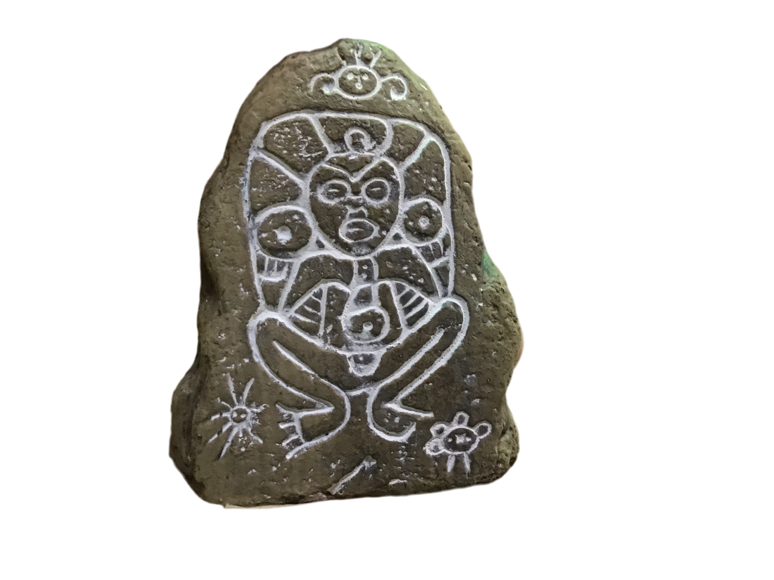 Lapicero de piedra con geroglíficos de símbolos taínos