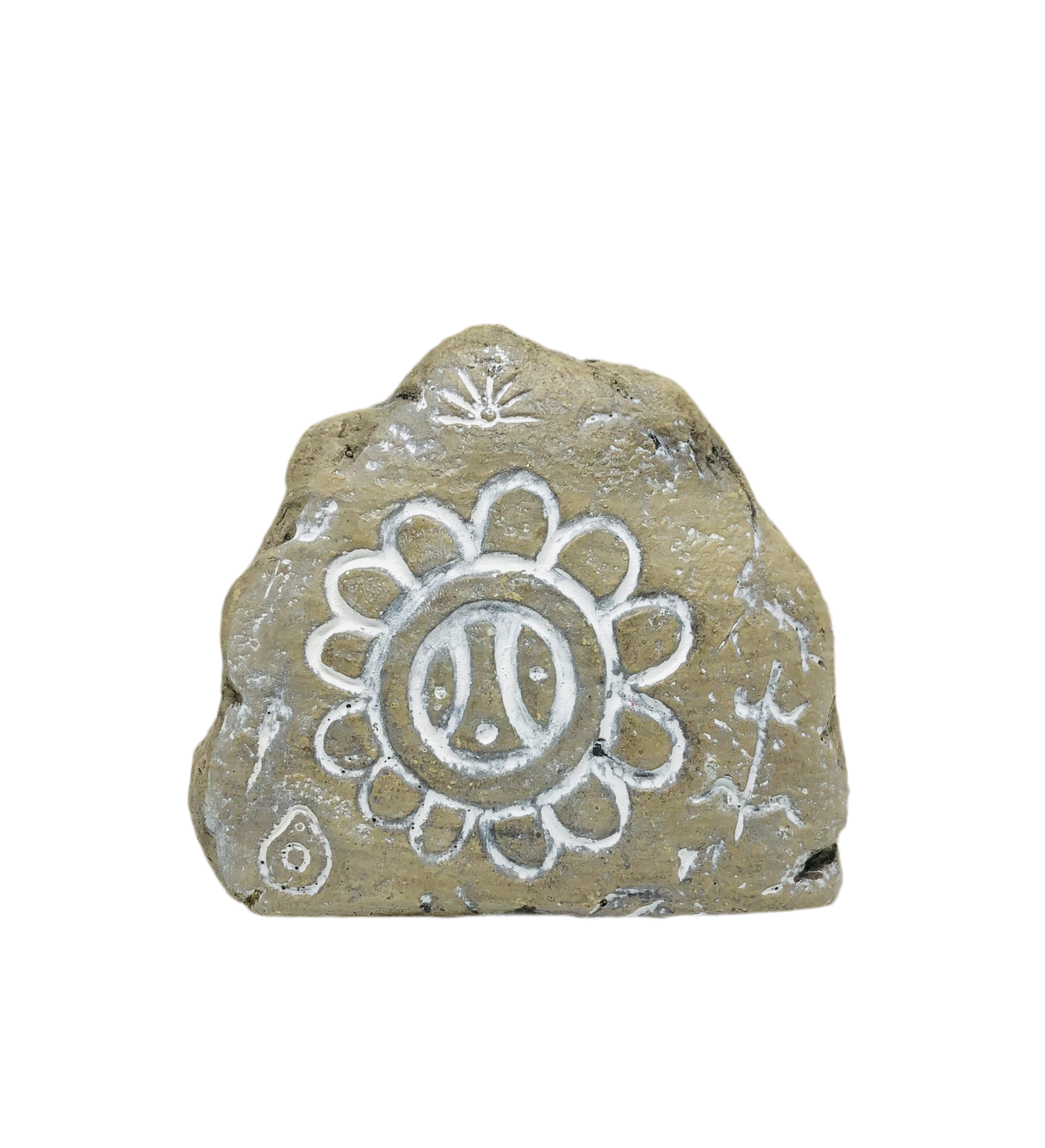 Lapicero de piedra con geroglíficos de símbolos taínos