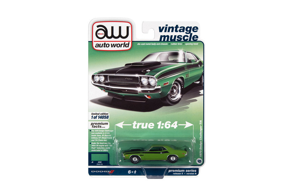 1/64 1970 Dodge Challenger T/A GO GREEN - VINTAGE MUSCLE