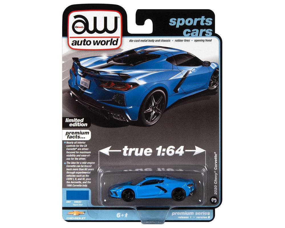 1/64 2020 CHEVY CORVETTE RAPID BLUE - SPORTS CARS