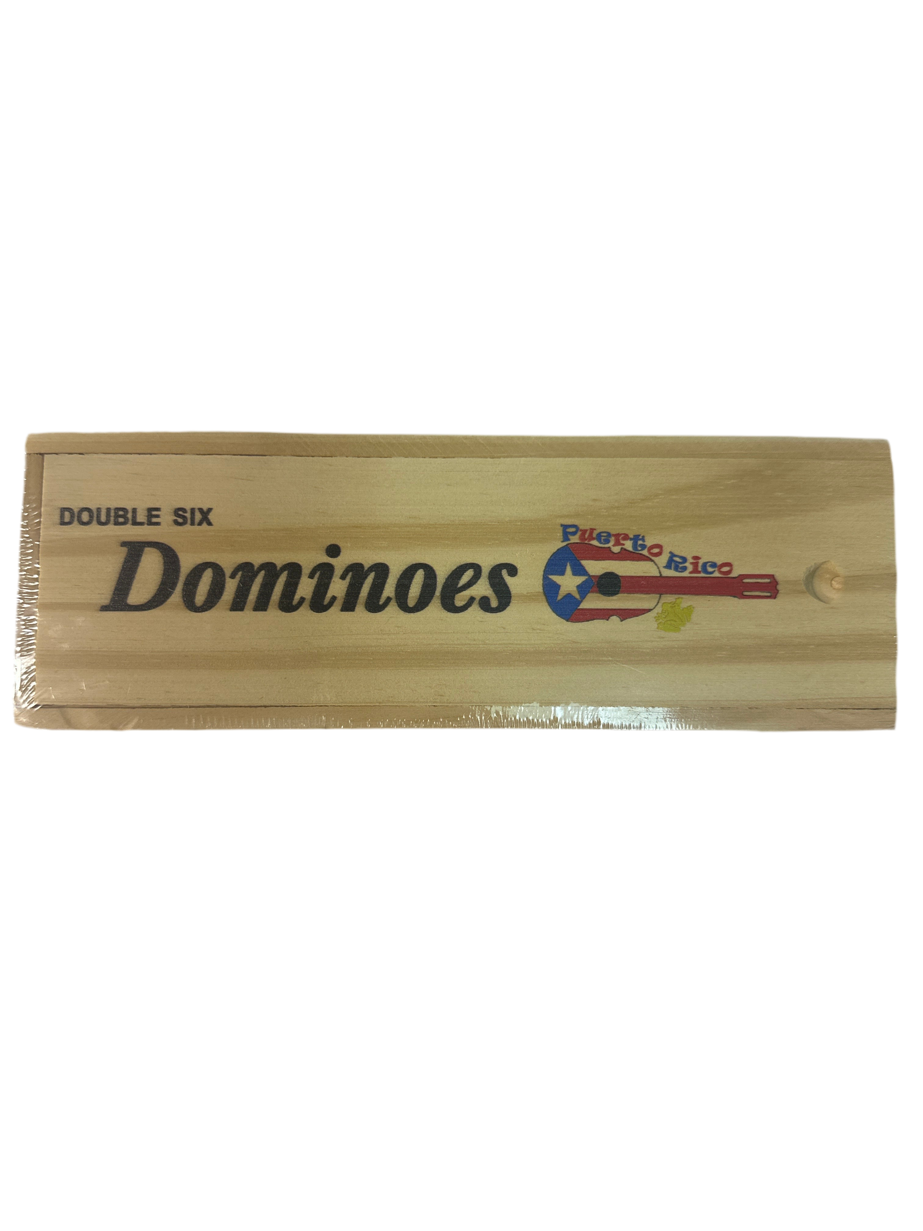 DOMINOES WITH PUERTO RICO FLAG ON A CUATRO
