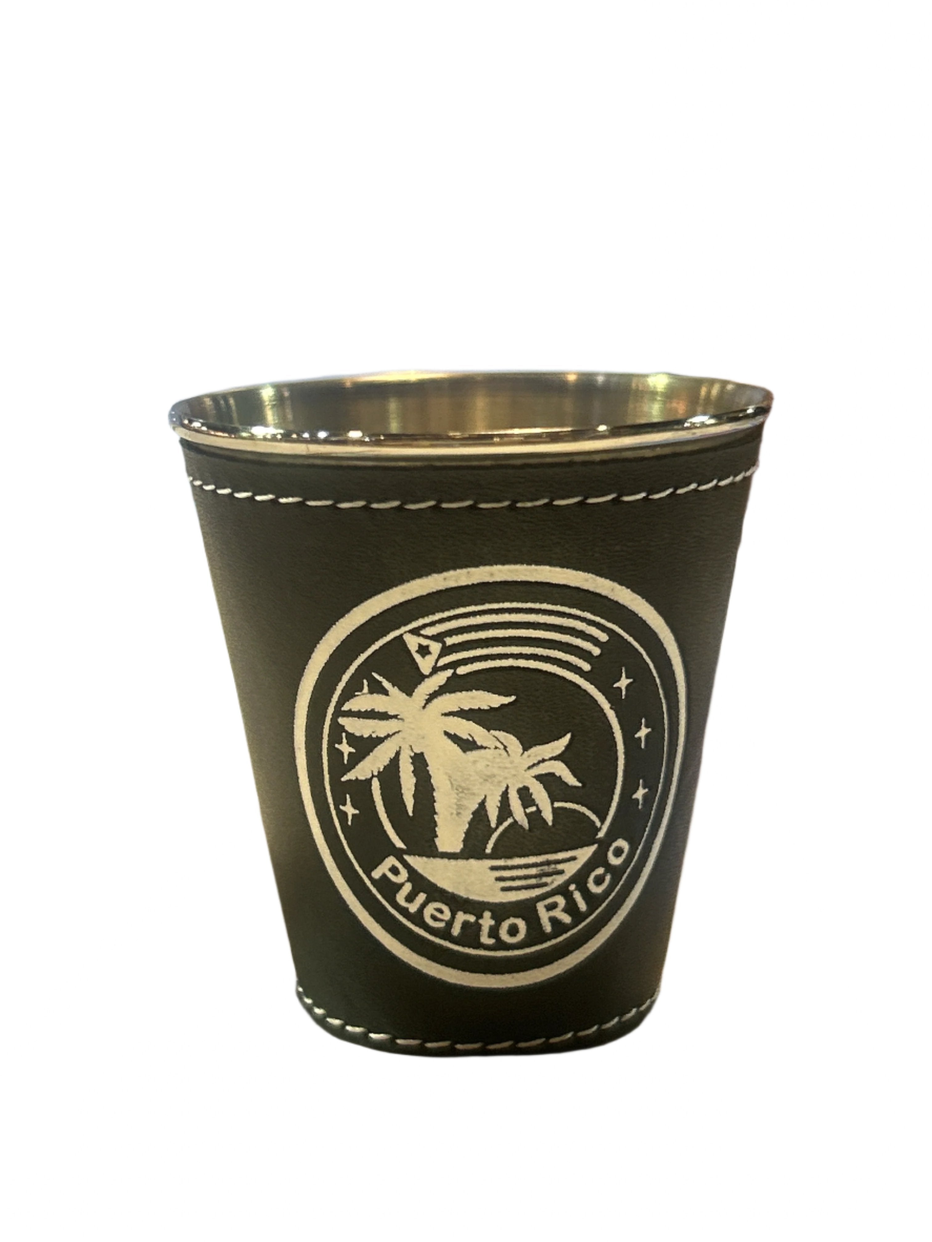 SHOT GLASS METAL Y CUERO - PALMAS