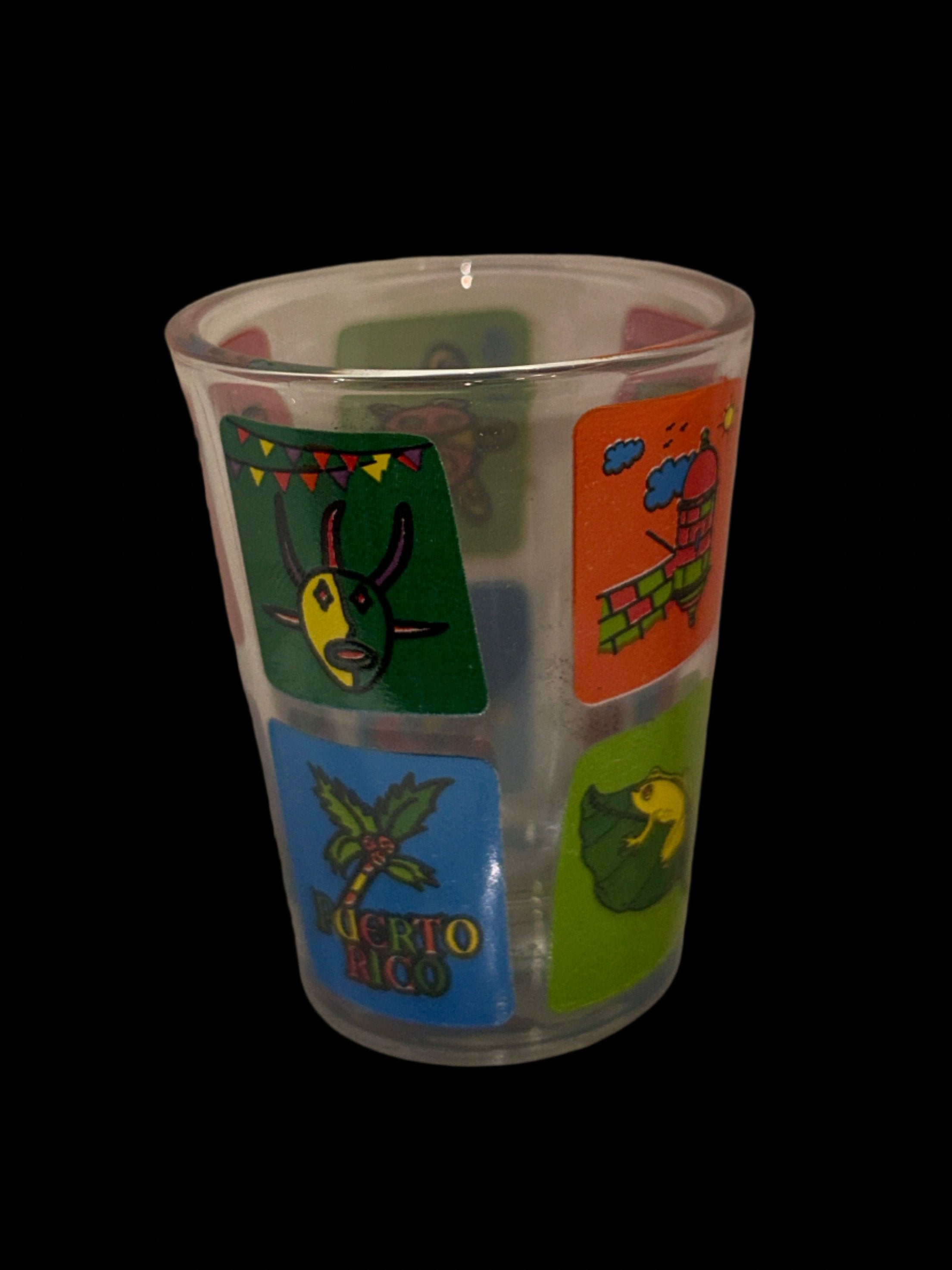 3" PUERTO RICO CULTURE SYMBOLS SHOTGLASS