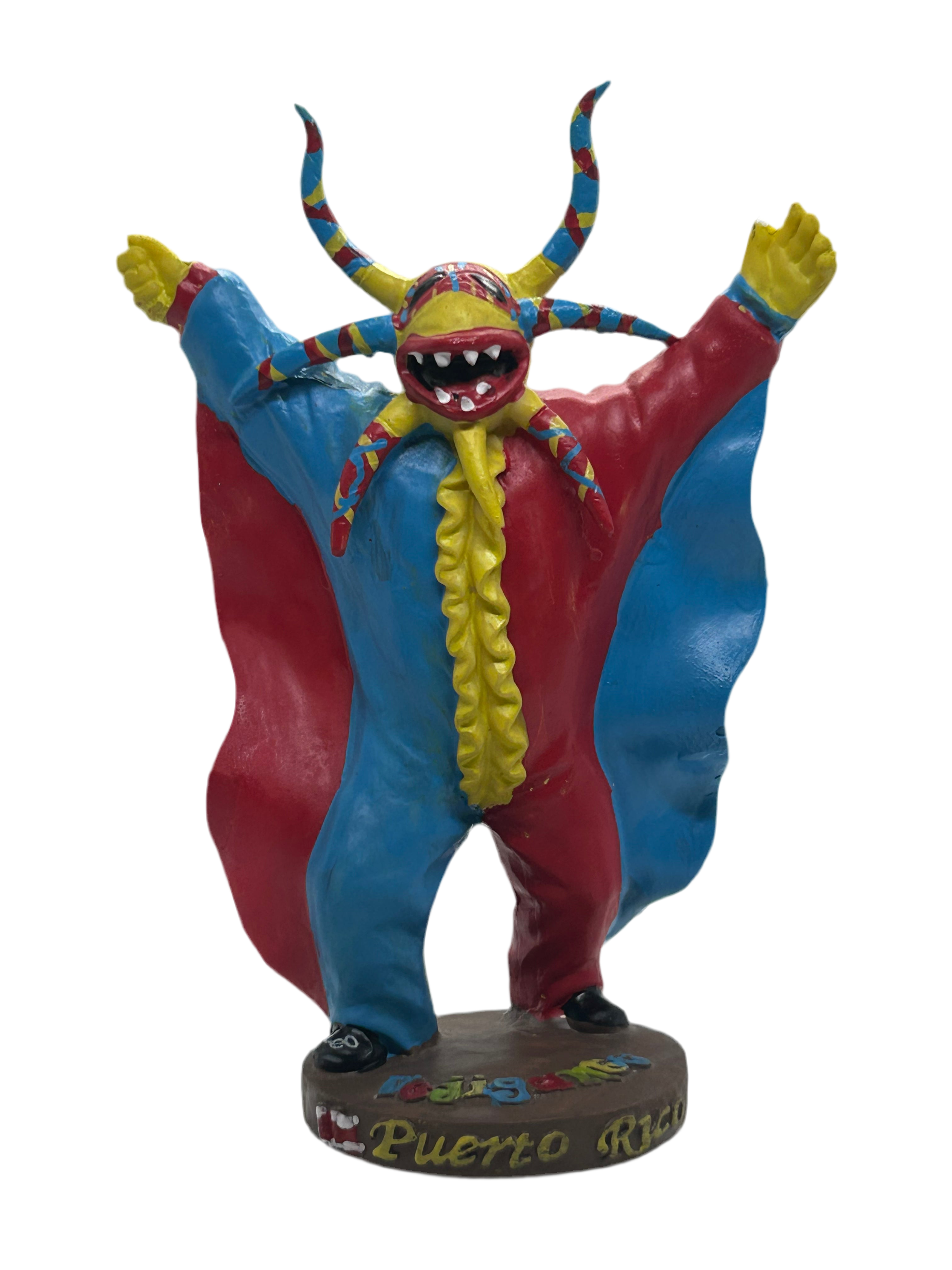 VEJIGANTE FIGURE PUERTO RICO BLUE YELLOW & RED- FIGURA VEJIGANTE PUERTO RICO AZUL AMARILLO ROJO