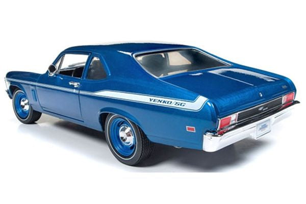 1/18 1969 YENKO CHEVY NOVA METALLIC BLUE - AMERICAN MUSCLE