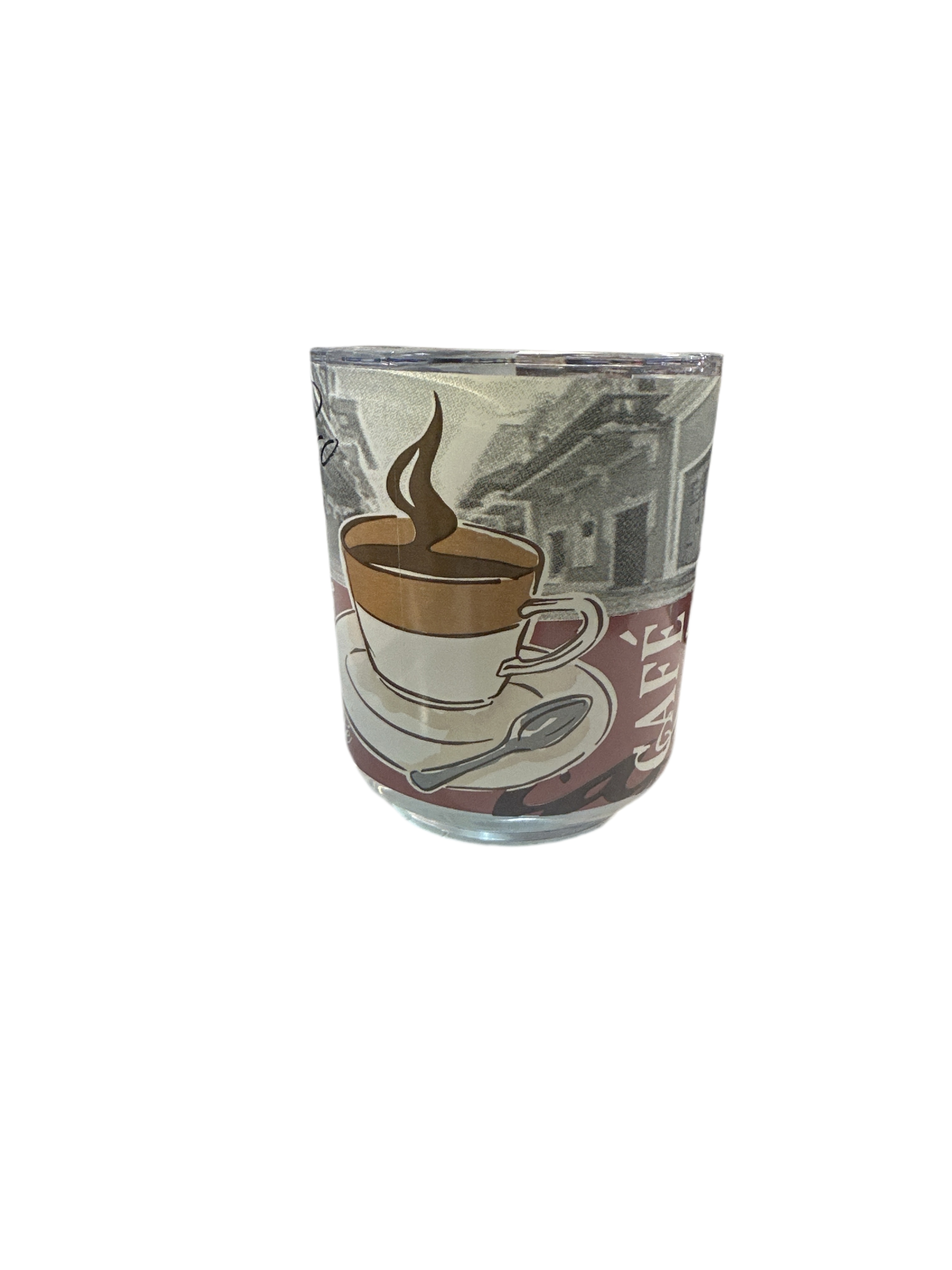 TAZA DE PUERTO RICO EN CRISTAL CAFÉ