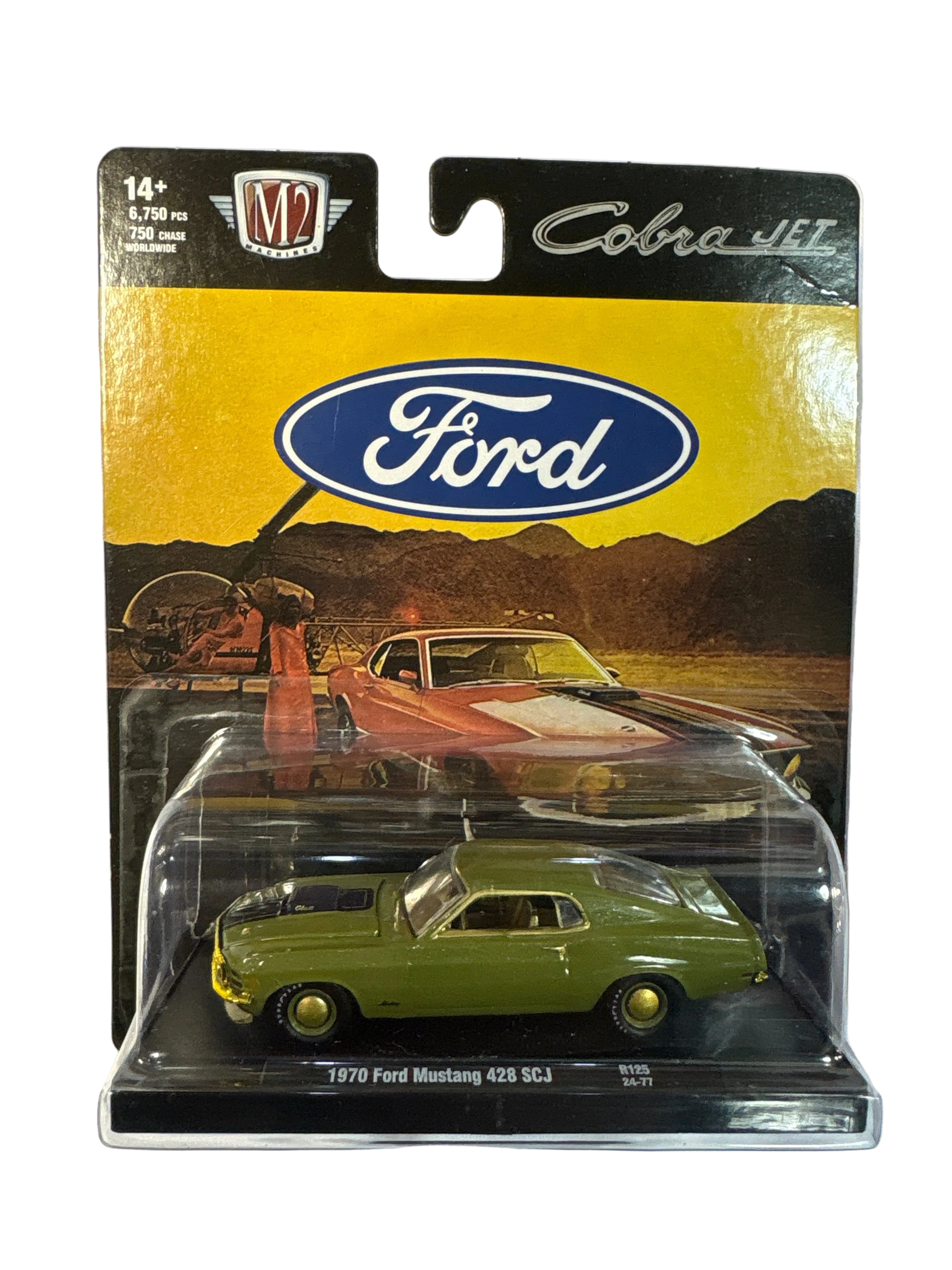 1/64 1970 FORD MUSTANG 428 SCJ (COBRA JET) “CHASE” (GOLD RIMS) - M2 MACHINES