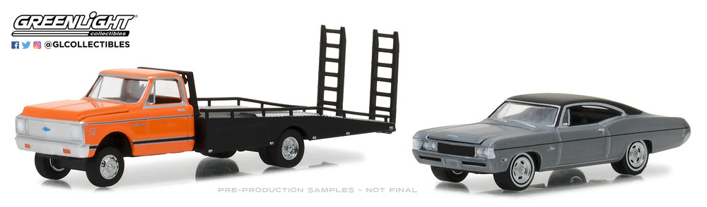 1/64 1972 CHEVROLET C-30 RAMP TRUCK & 1968 CHEVROLET IMPALA SS - H.D. TRUCKS