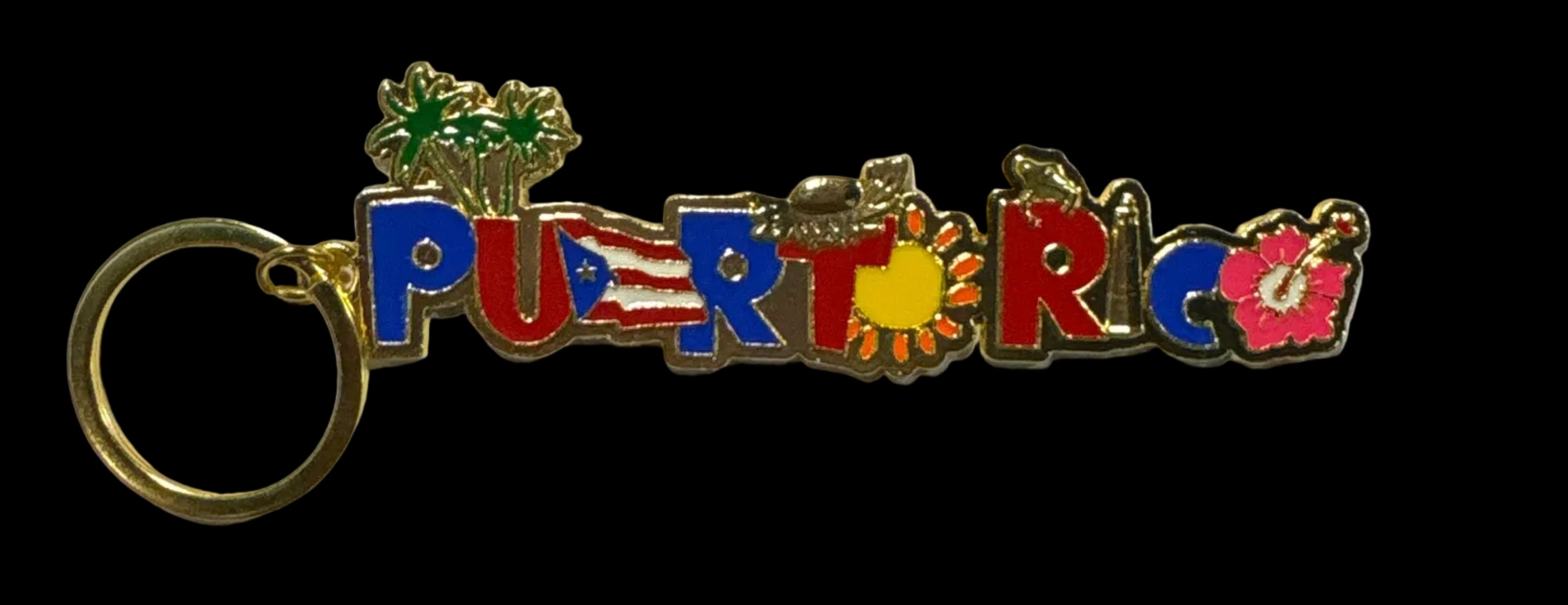 PUERTO RICO KEY CHAIN - GOLD / LLAVERO EN METAL DE PUERTO RICO - ORO