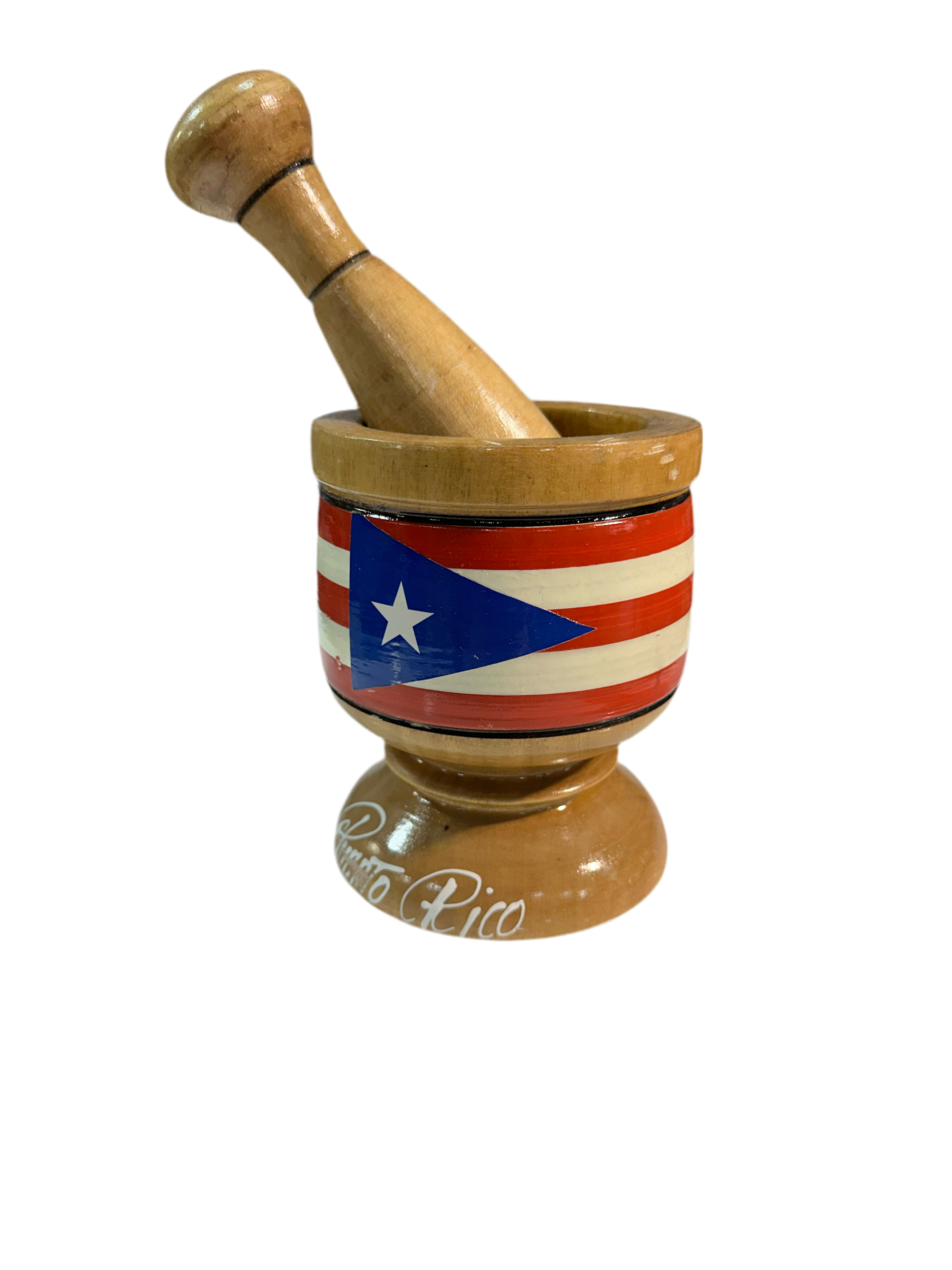 BANDERA DE PUERTO RICO PINTADA CON PILON DE 7”
