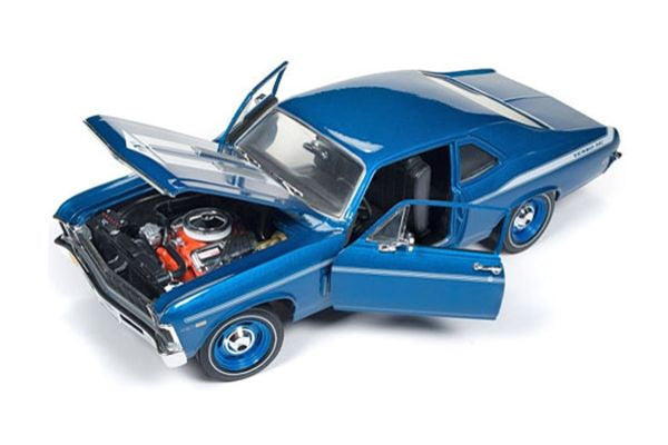 1/18 1969 YENKO CHEVY NOVA METALLIC BLUE - AMERICAN MUSCLE