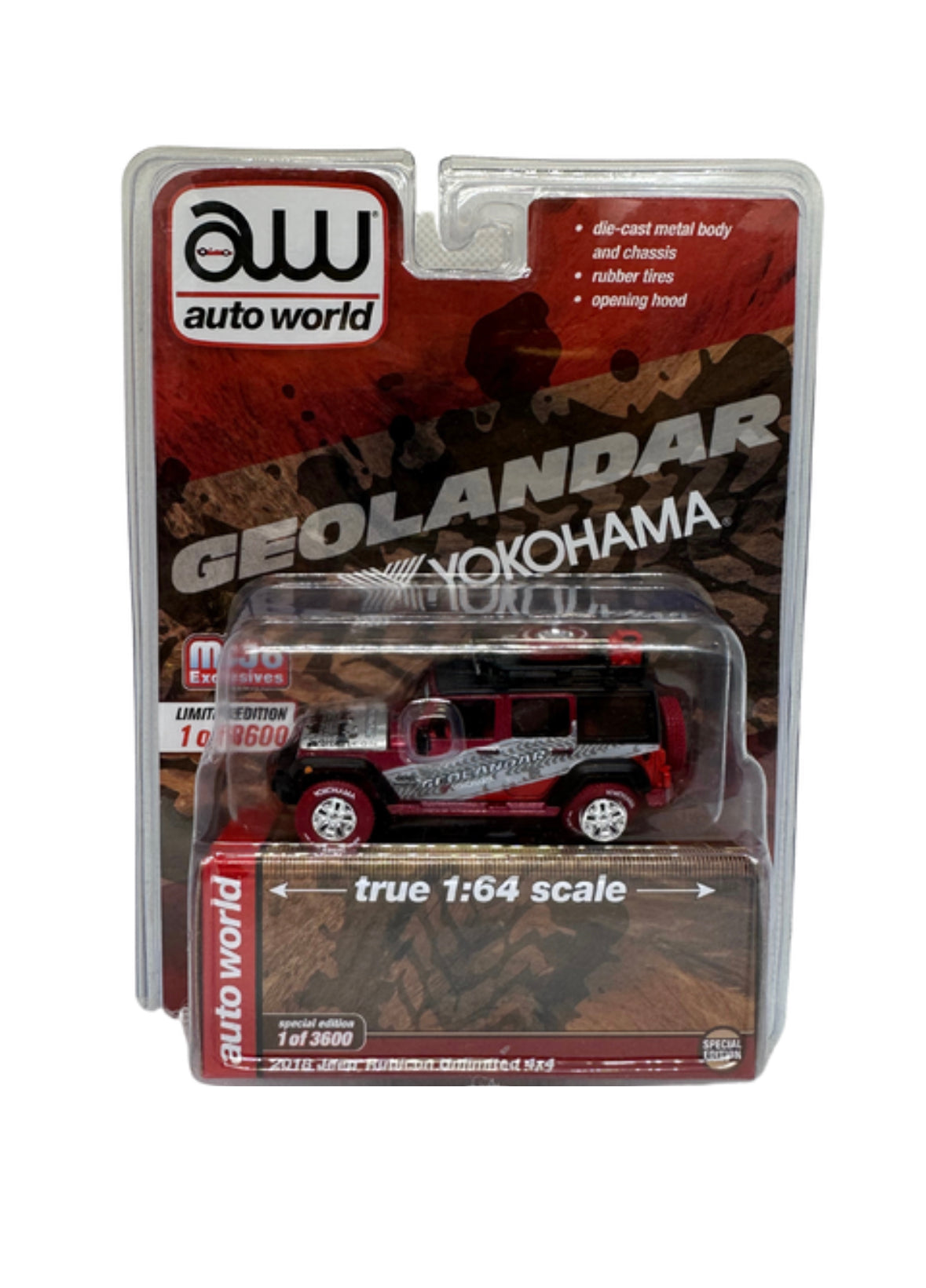 1/64 2018 JEEP RUBICON UNLIMITED YOKOHAMA GEOLANDAR "CHASE" - (RED TIRES VARIATION)