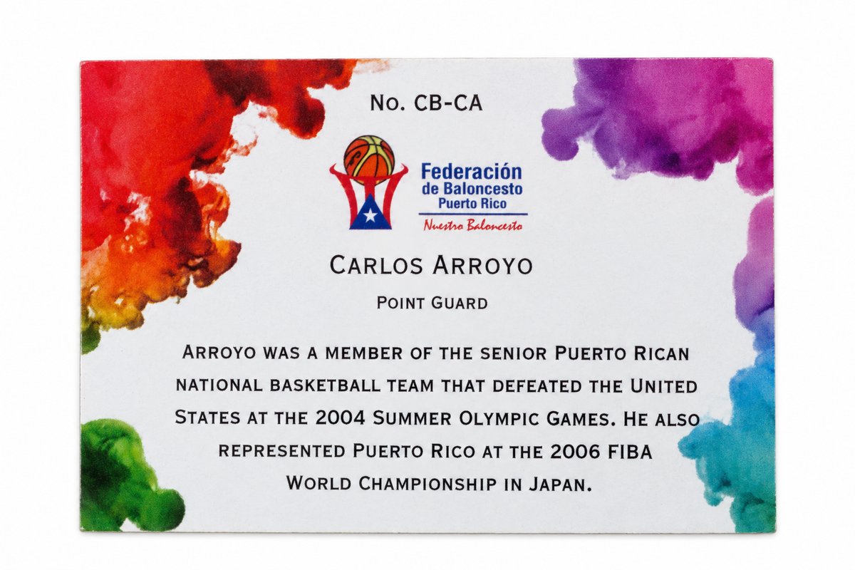 CARLOS ARROYO BASKETBAL TRADING CARD / TARJETA DEPORTIVA CARLOS ARROYO