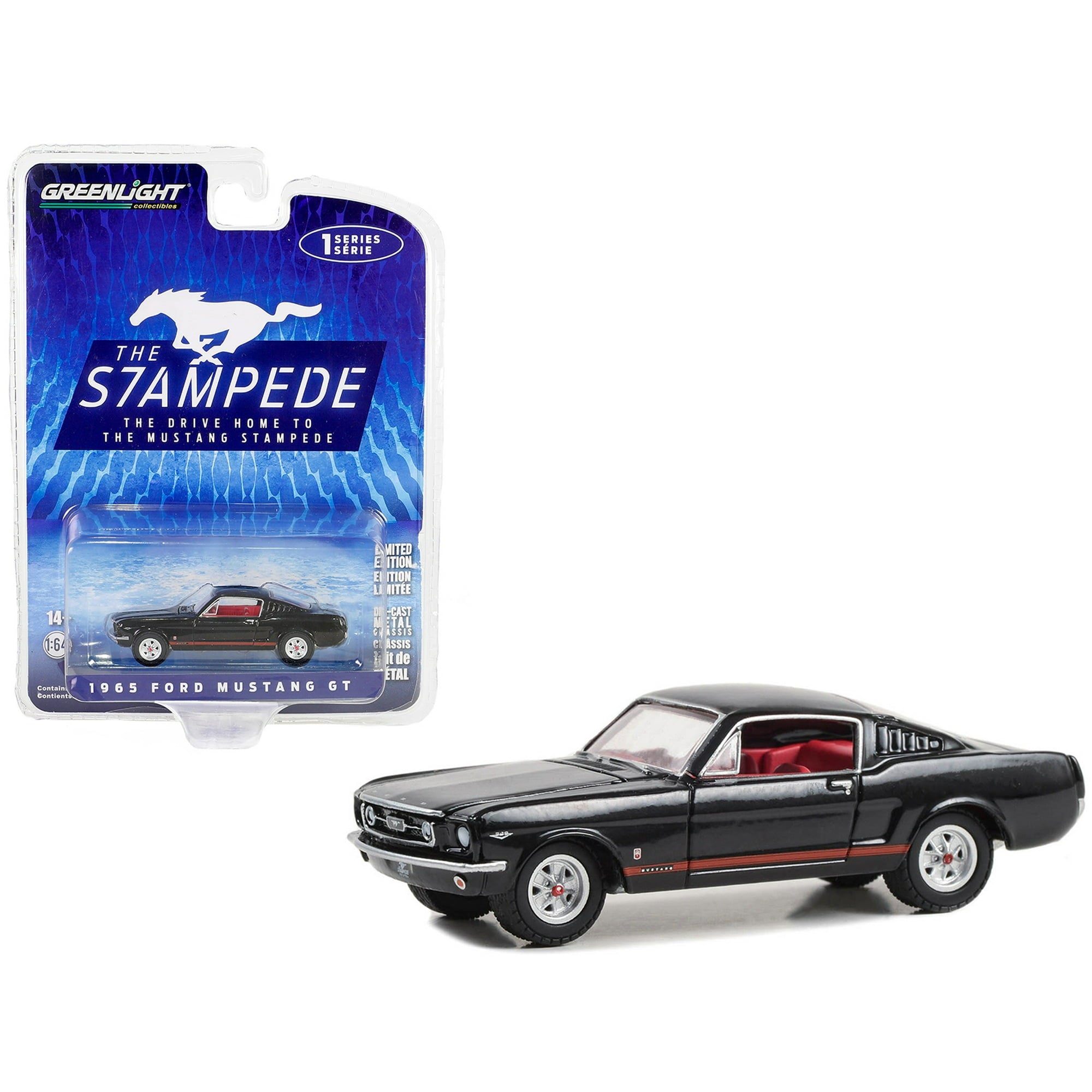 1/64 1965 FORD MUSTANG GT RAVEN BLACK - THE STAMPEDE