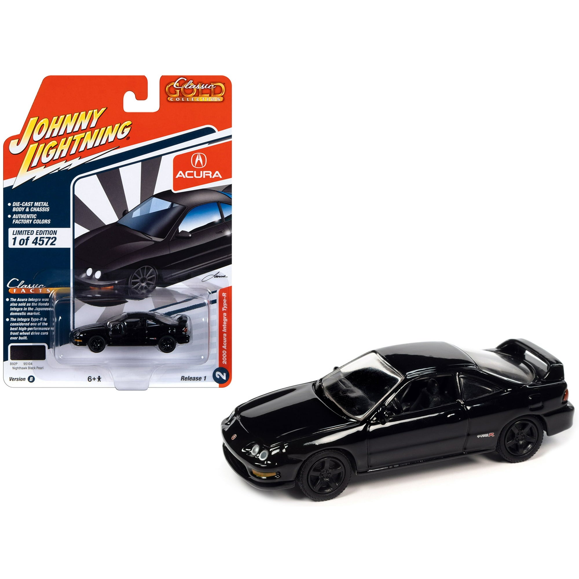 1/64 2000 ACURA INTEGRA TYPE R NIGHTHAWK BLACK PEARL METALLIC - JOHNNY LIGHTNING