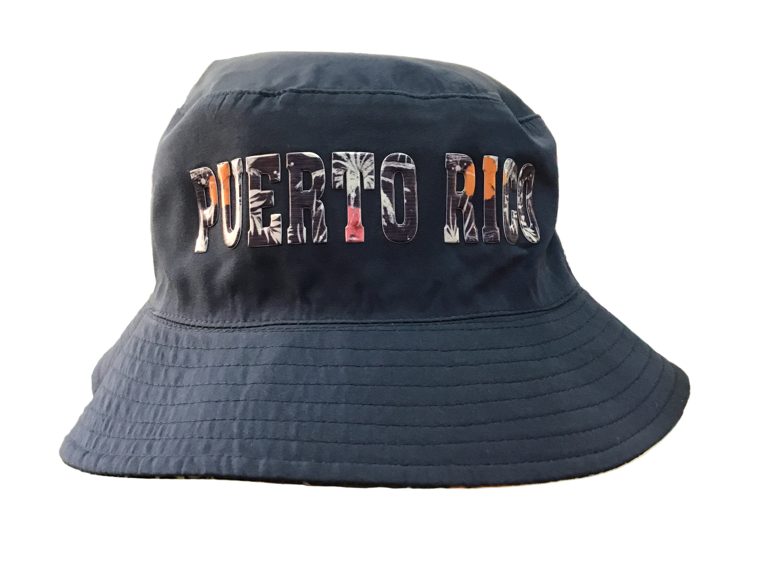 SOMBRERO REVERSIBLE DE PUERTO RICO- PUERTO RICO FLOWER BUCKET HAT REVERSIBLE ISLAND