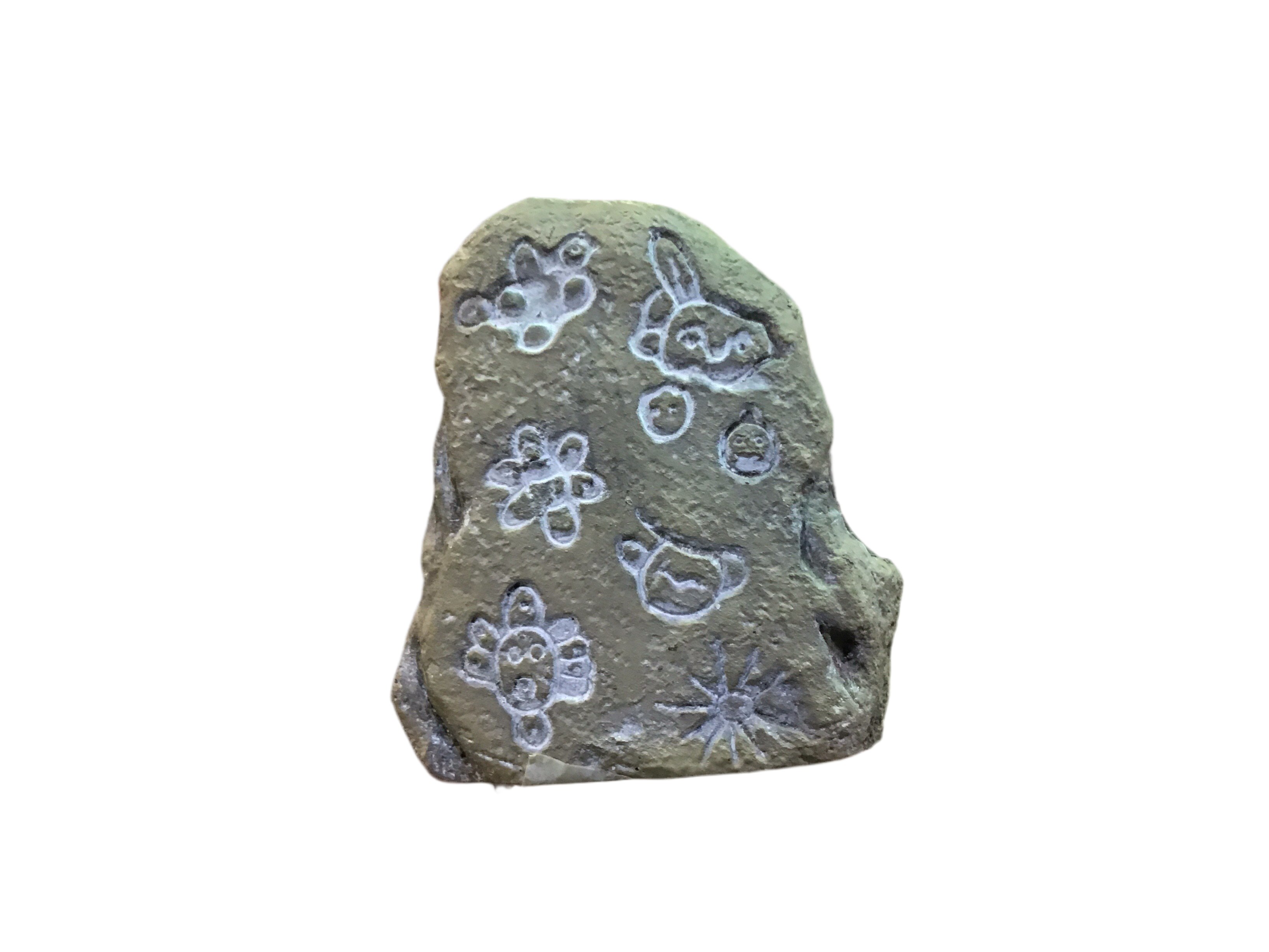 Lapicero de piedra con geroglíficos de símbolos taínos
