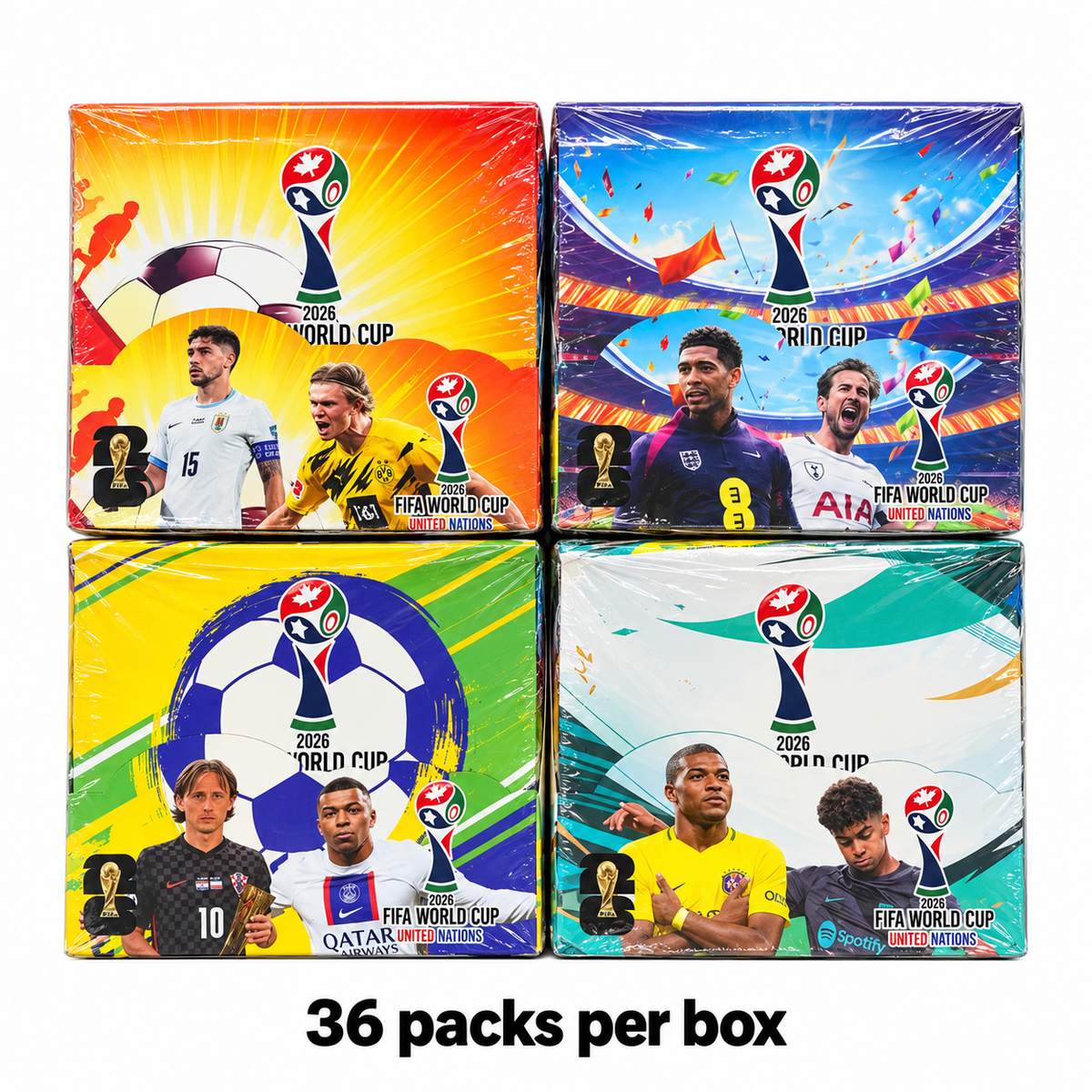2026 FIFA WORLD CUP TRADING CARDS BOX 36 PACKS / TARJETAS COLECCIONABLES FIFA 2026 CAJA DE 36 PAQUETES