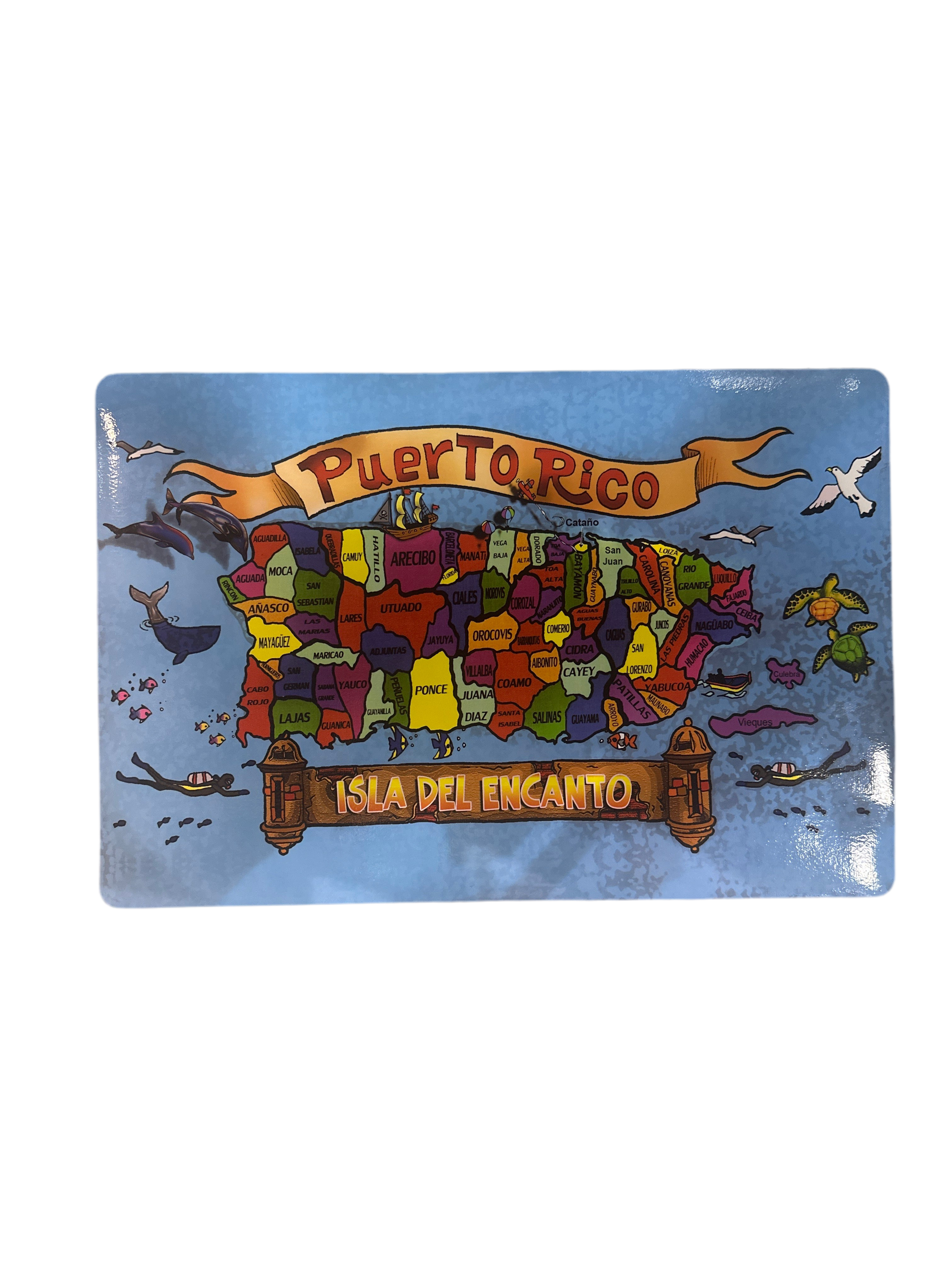 PLACE MAT PUERTO RICO MAP - PLACE MAT CON MAPA DE PUERTO RICO