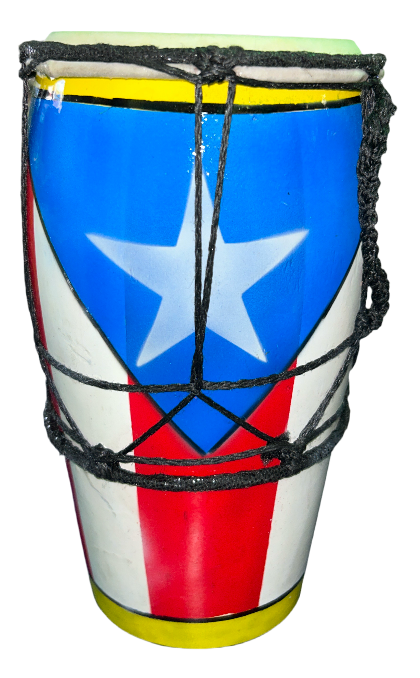 TAMBORA 20 CM CON BANDERA DE PUERTO RICO