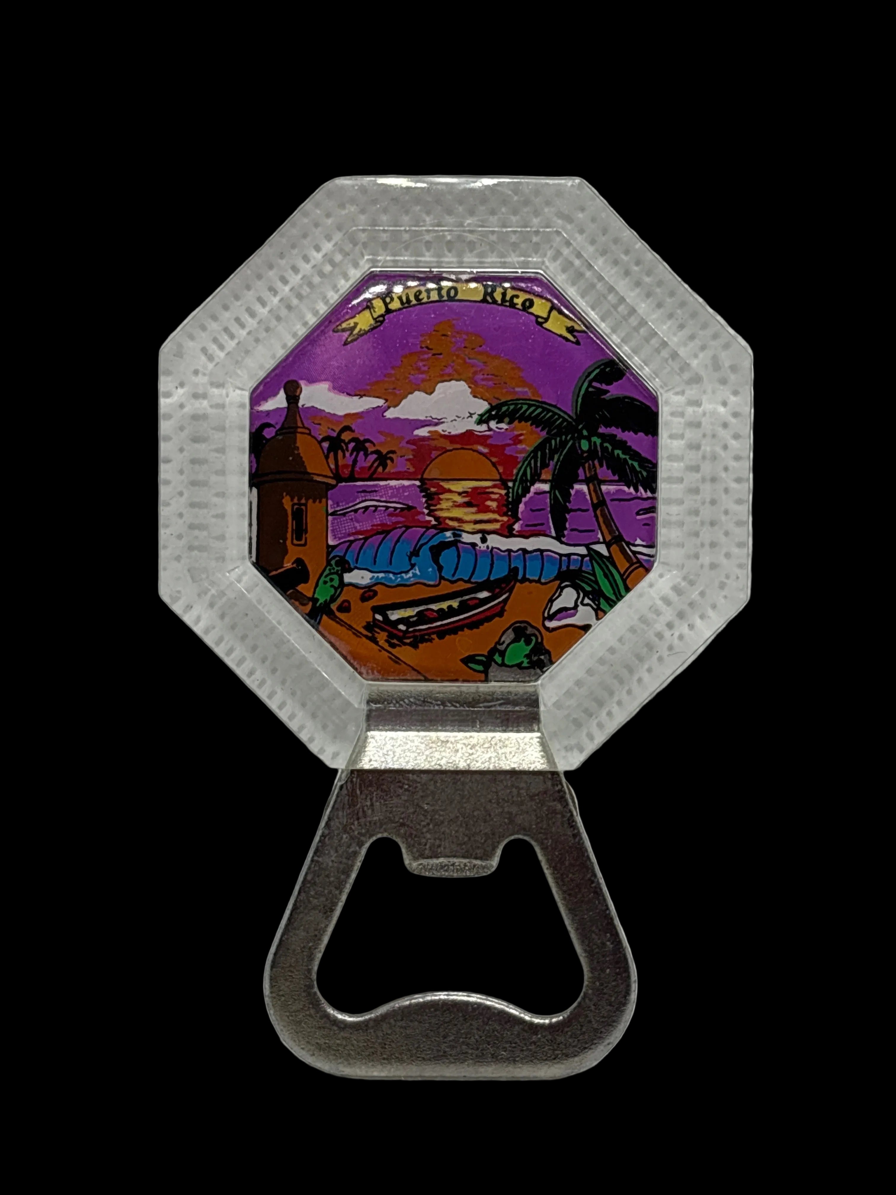 MAGNETO CLEAR ABRE BOTELLA OCTAGONAL PUERTO RICO