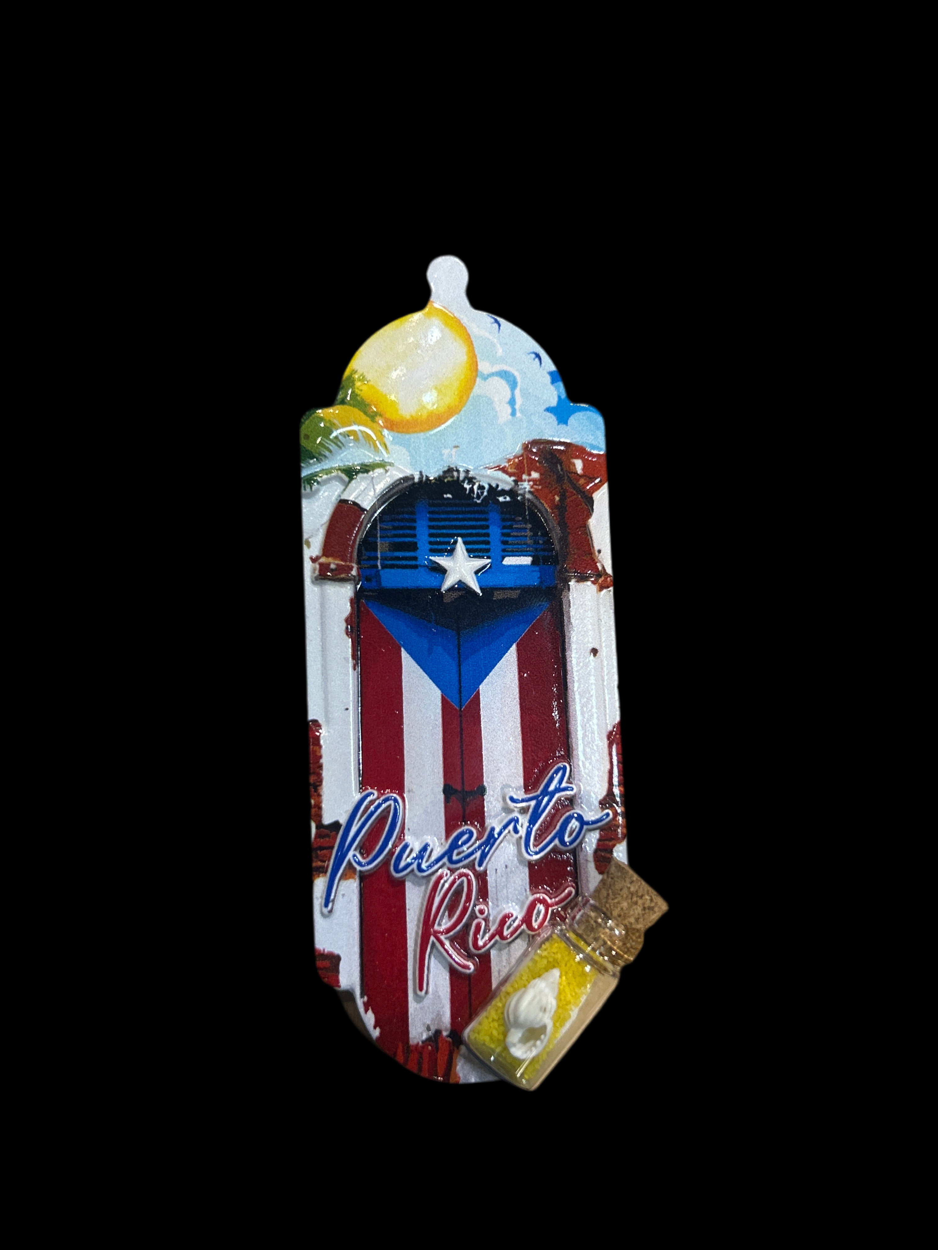 MAGNETO CON BOTELLA ARENA PUERTO RICO - PUERTO RICO MAGNET SAND BOTTLEg
