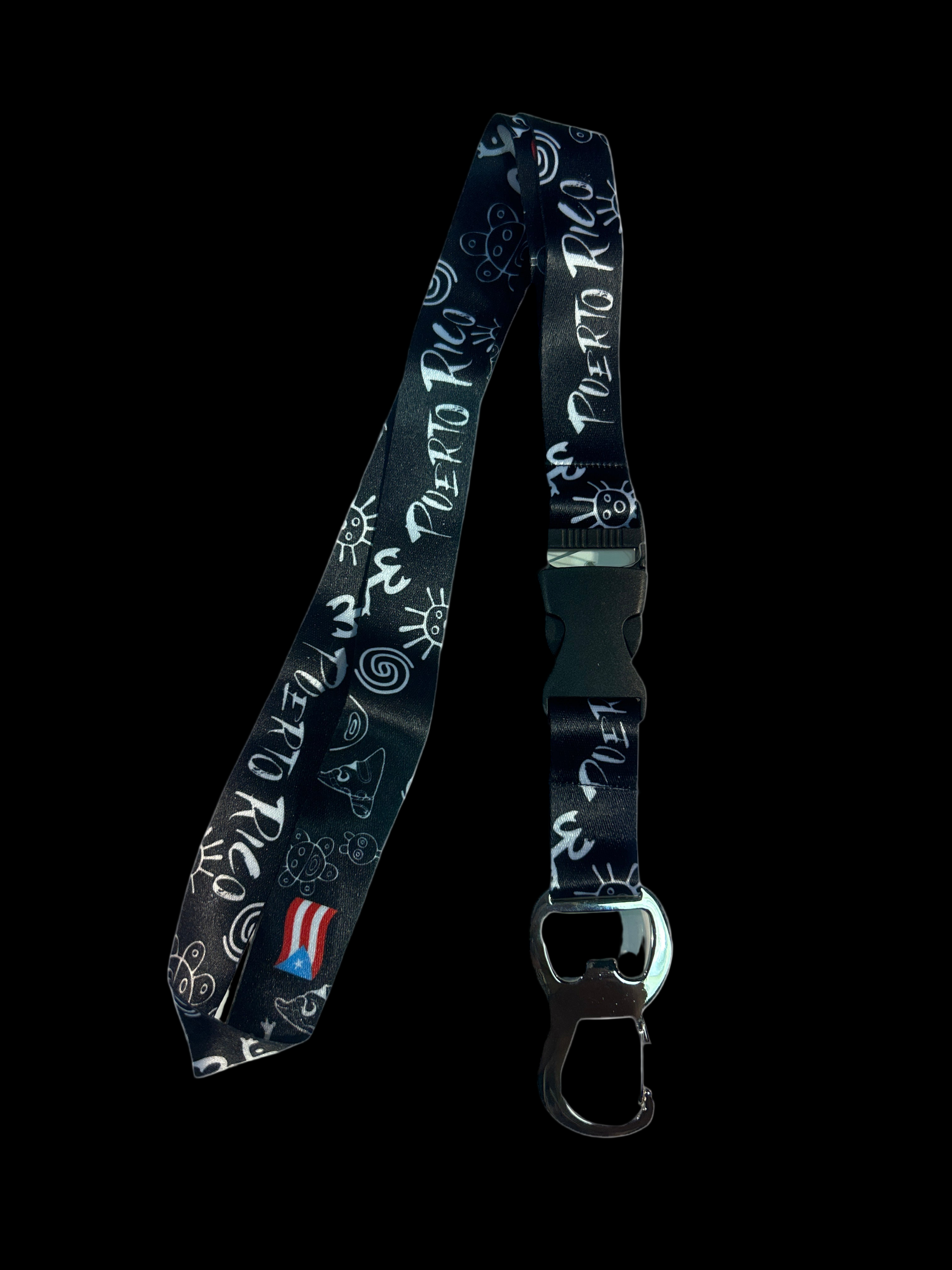 TAINO SYMBOLS PUERTO RICO LANYARD W/BOTTLE OPENER
