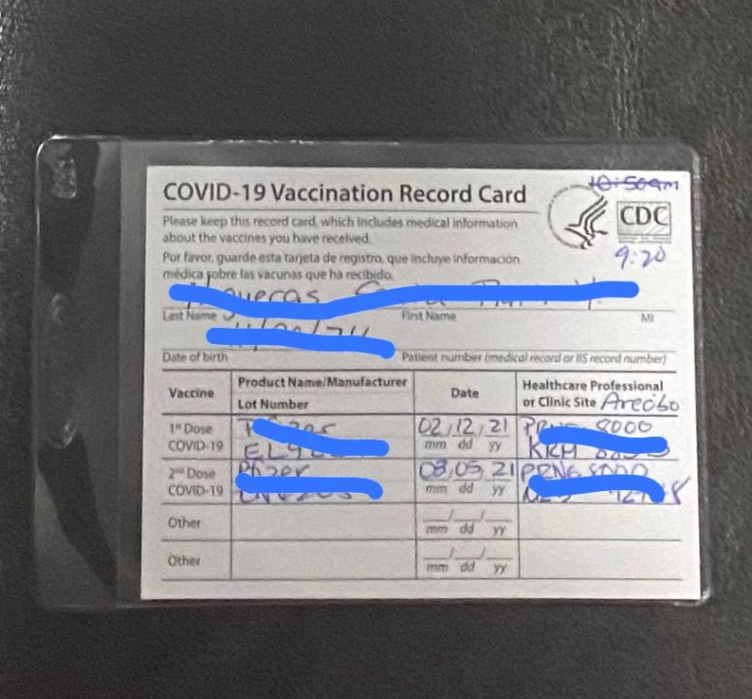 Mica protectora para tarjeta de Covid