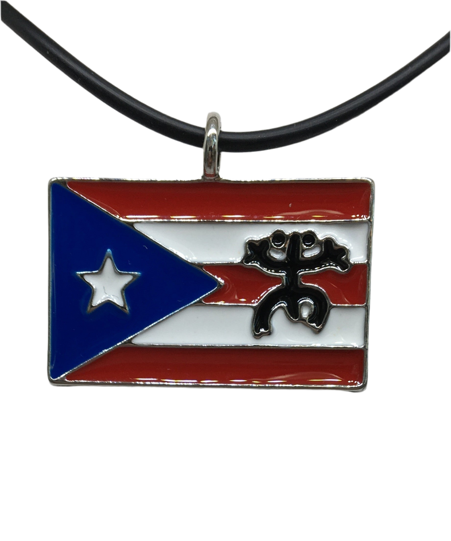 Collar de PR - bandera con Coquí Taíno